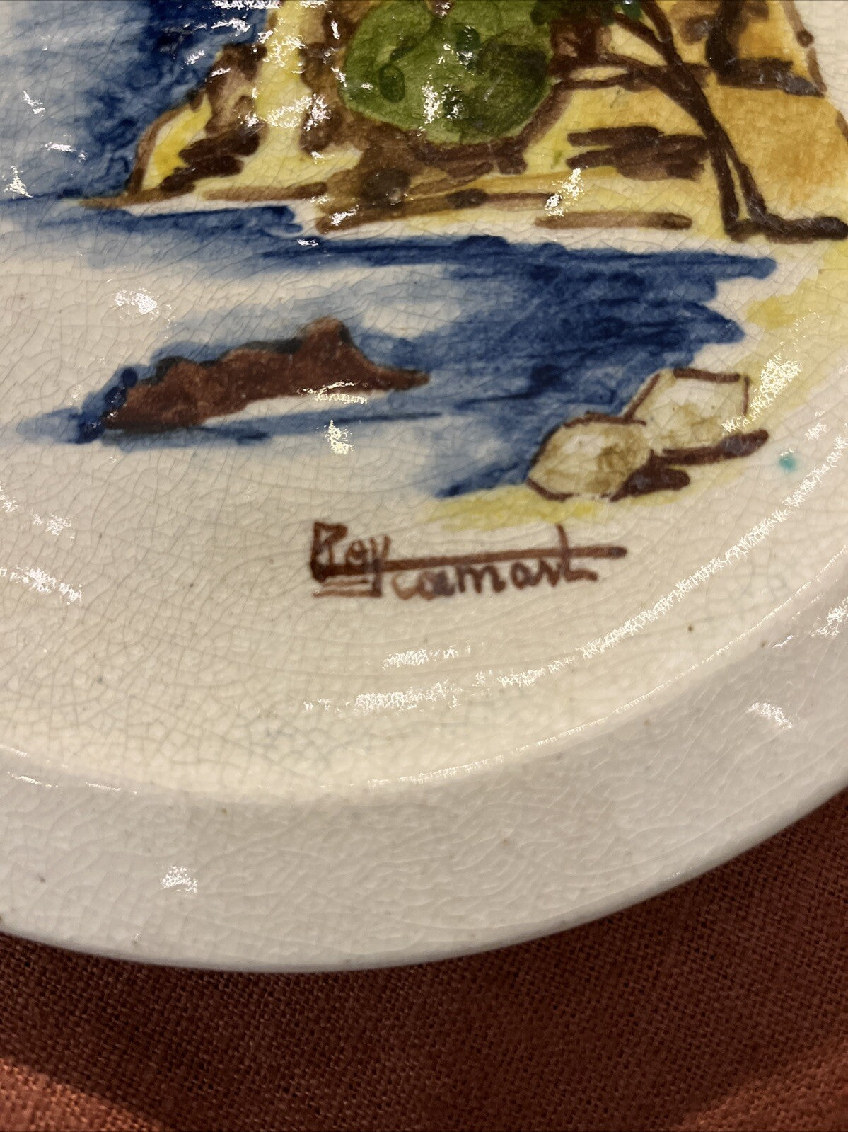2 Assiettes anciennes Ceramique Raymond Ray Camart 1908 1980 vallauris antibes
