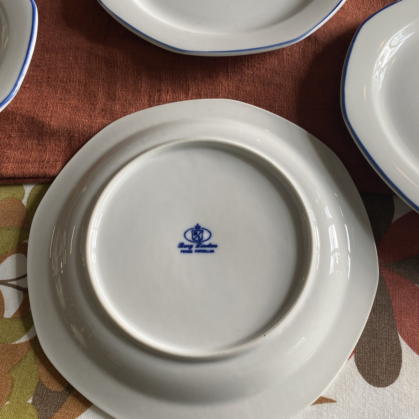 Lot De 6 Assiettes Desserts « Burg Lindau »Vintage