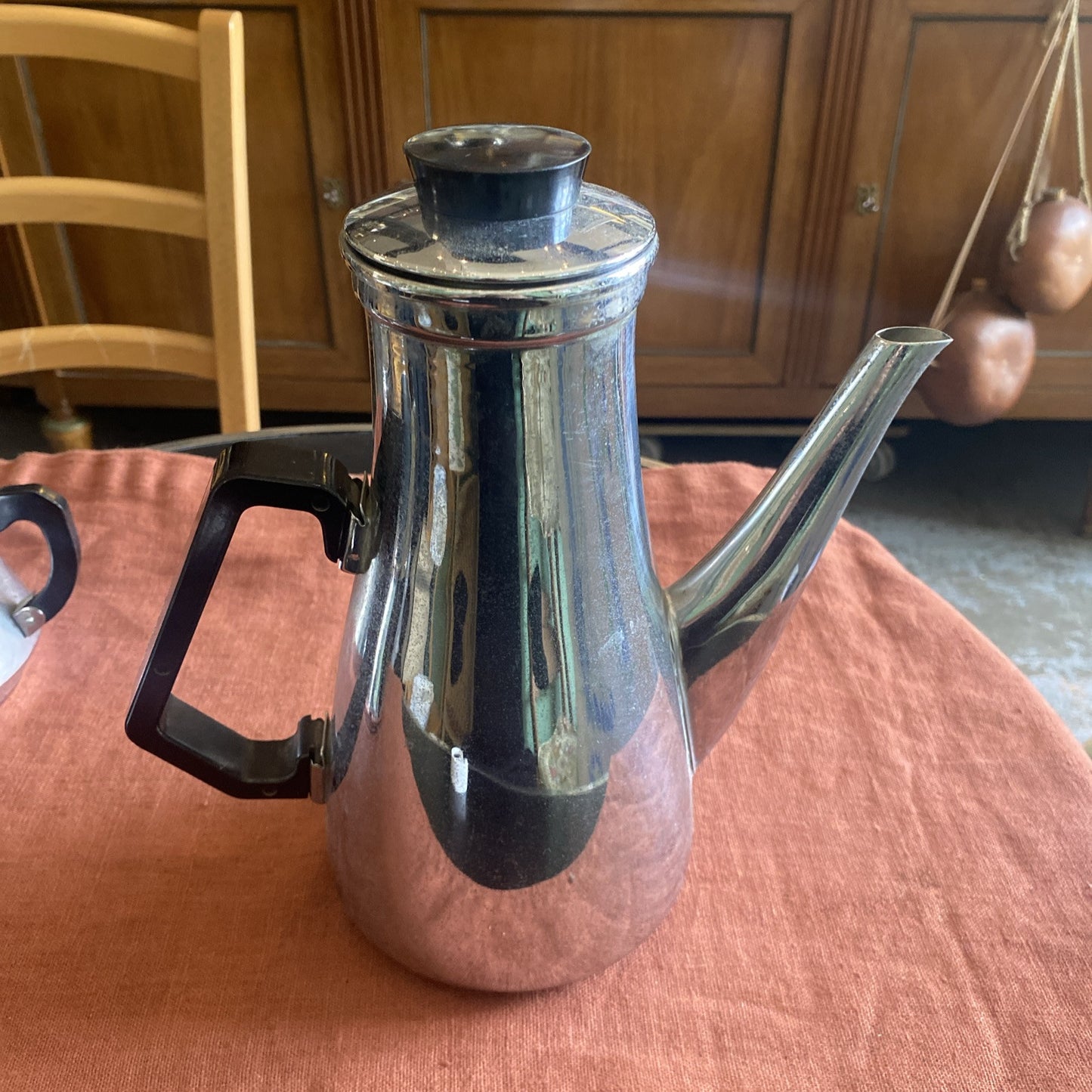 Service A Café Vintage En Métal Argenté