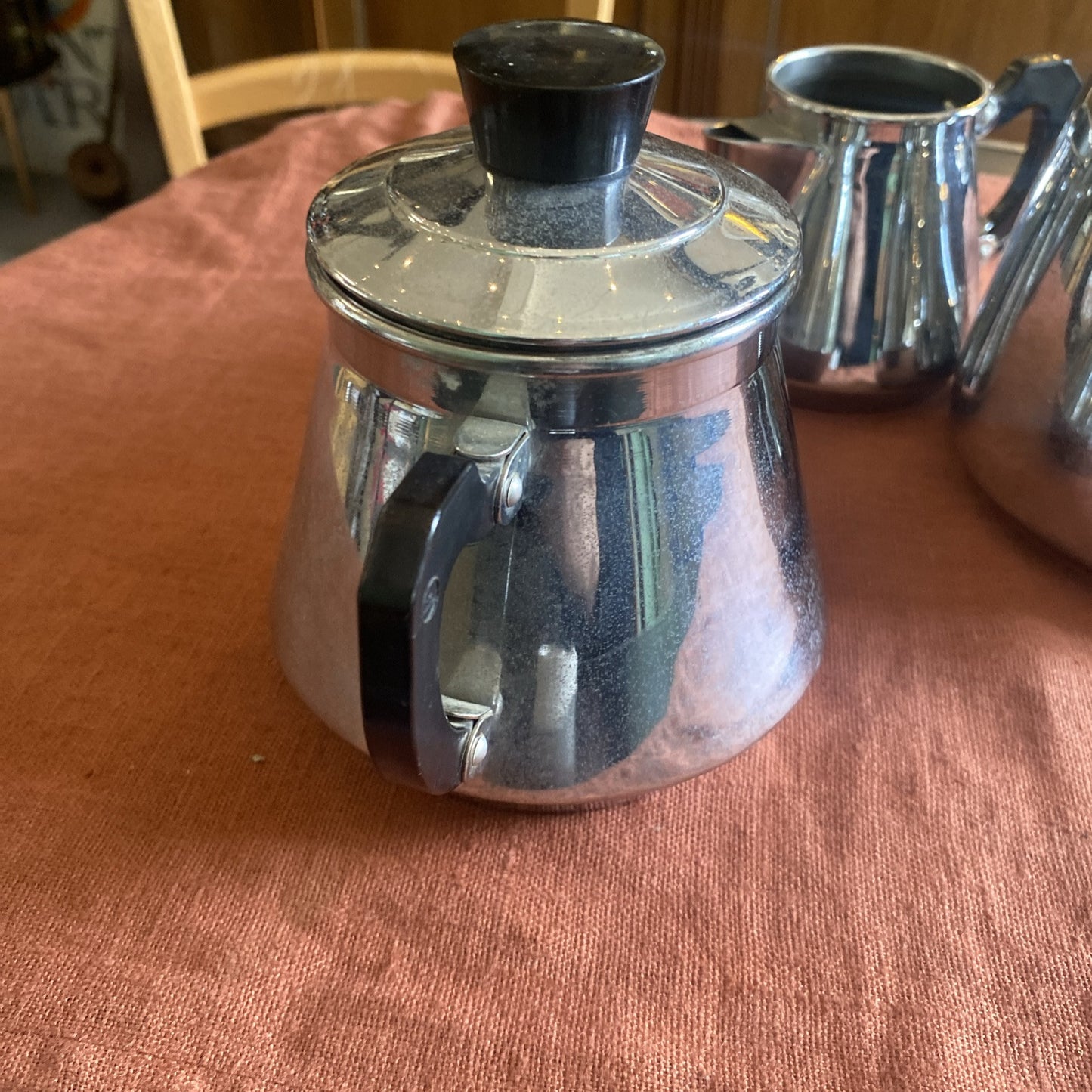 Service A Café Vintage En Métal Argenté