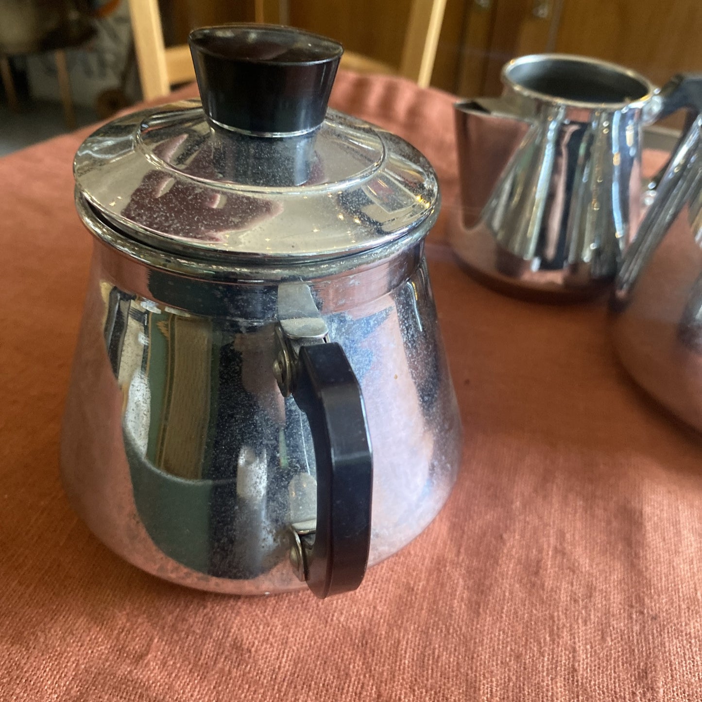 Service A Café Vintage En Métal Argenté