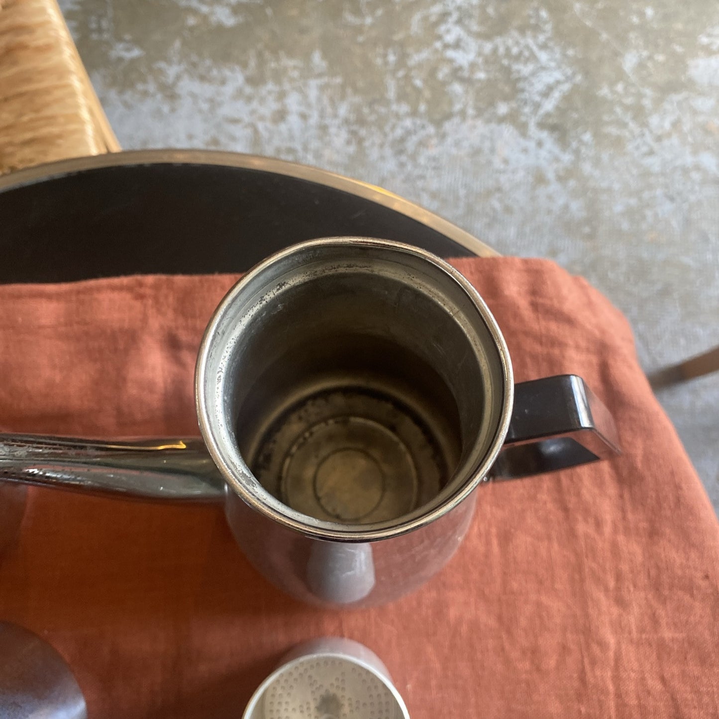 Service A Café Vintage En Métal Argenté