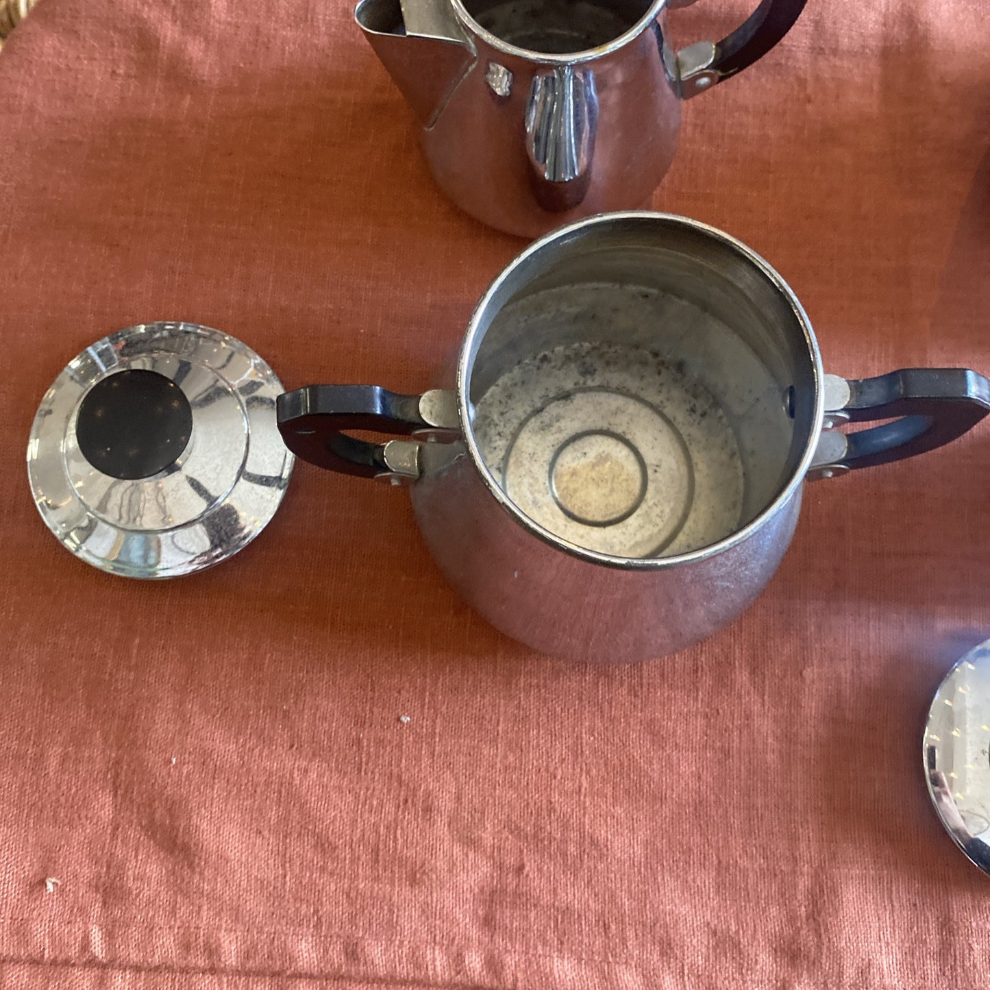 Service A Café Vintage En Métal Argenté