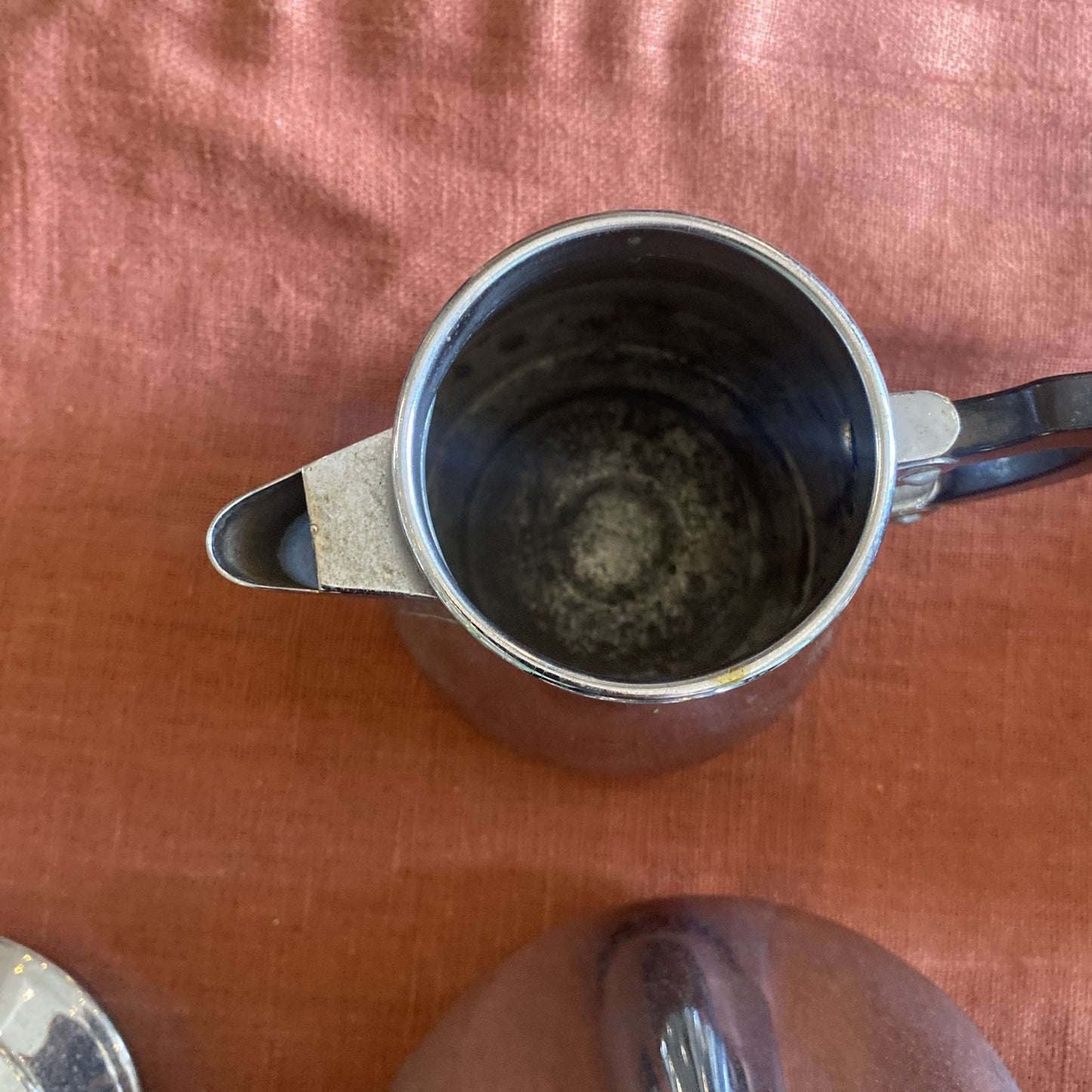 Service A Café Vintage En Métal Argenté