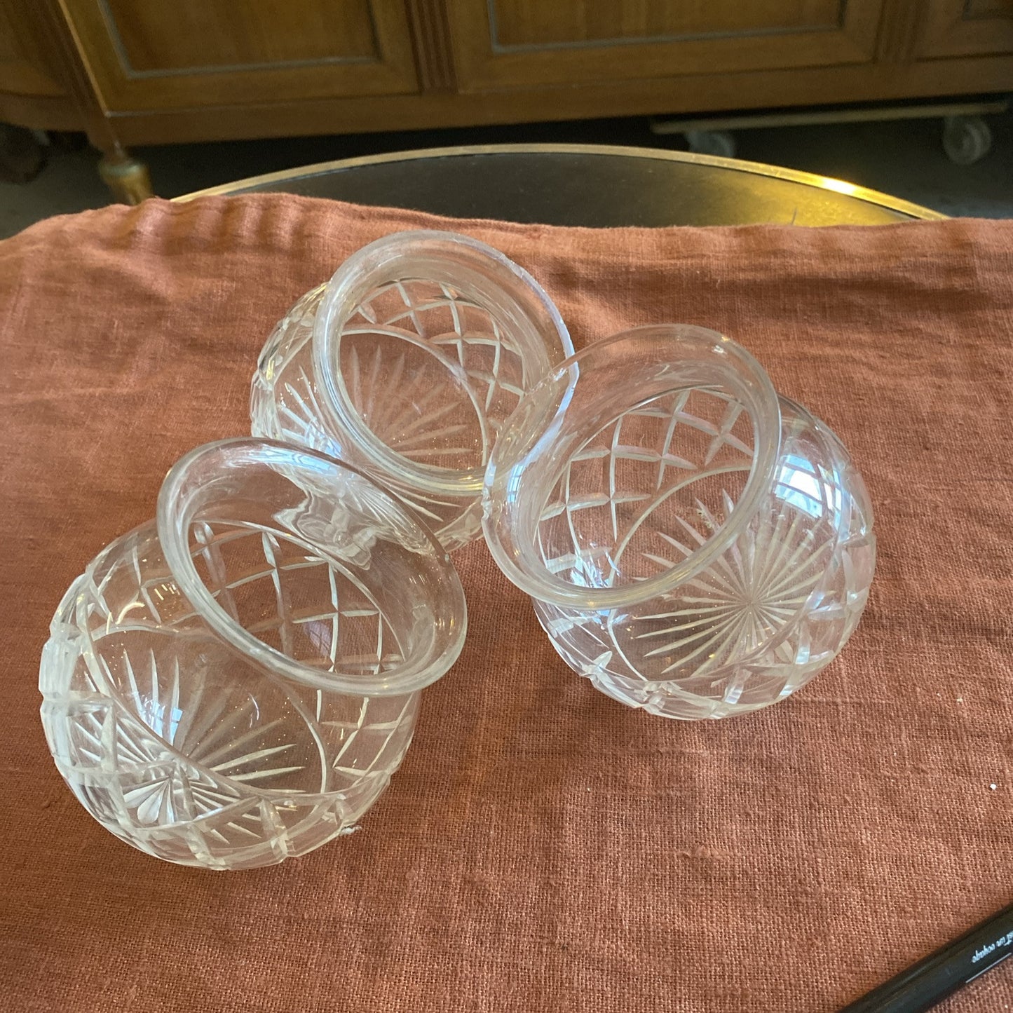 Lot De 3 Boule En Verre Taille Pour Applique