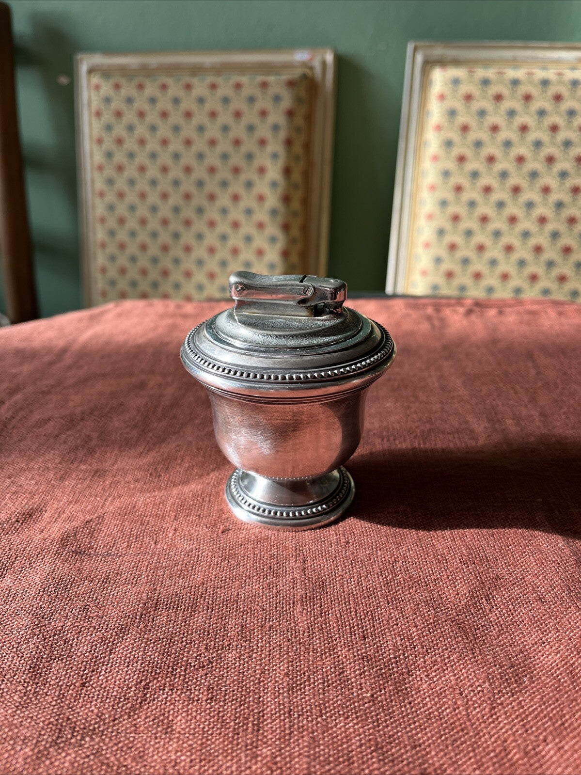ancien briquet de table en métal argenté Christofle France Colibri