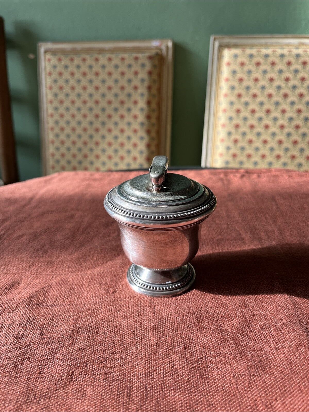 ancien briquet de table en métal argenté Christofle France Colibri