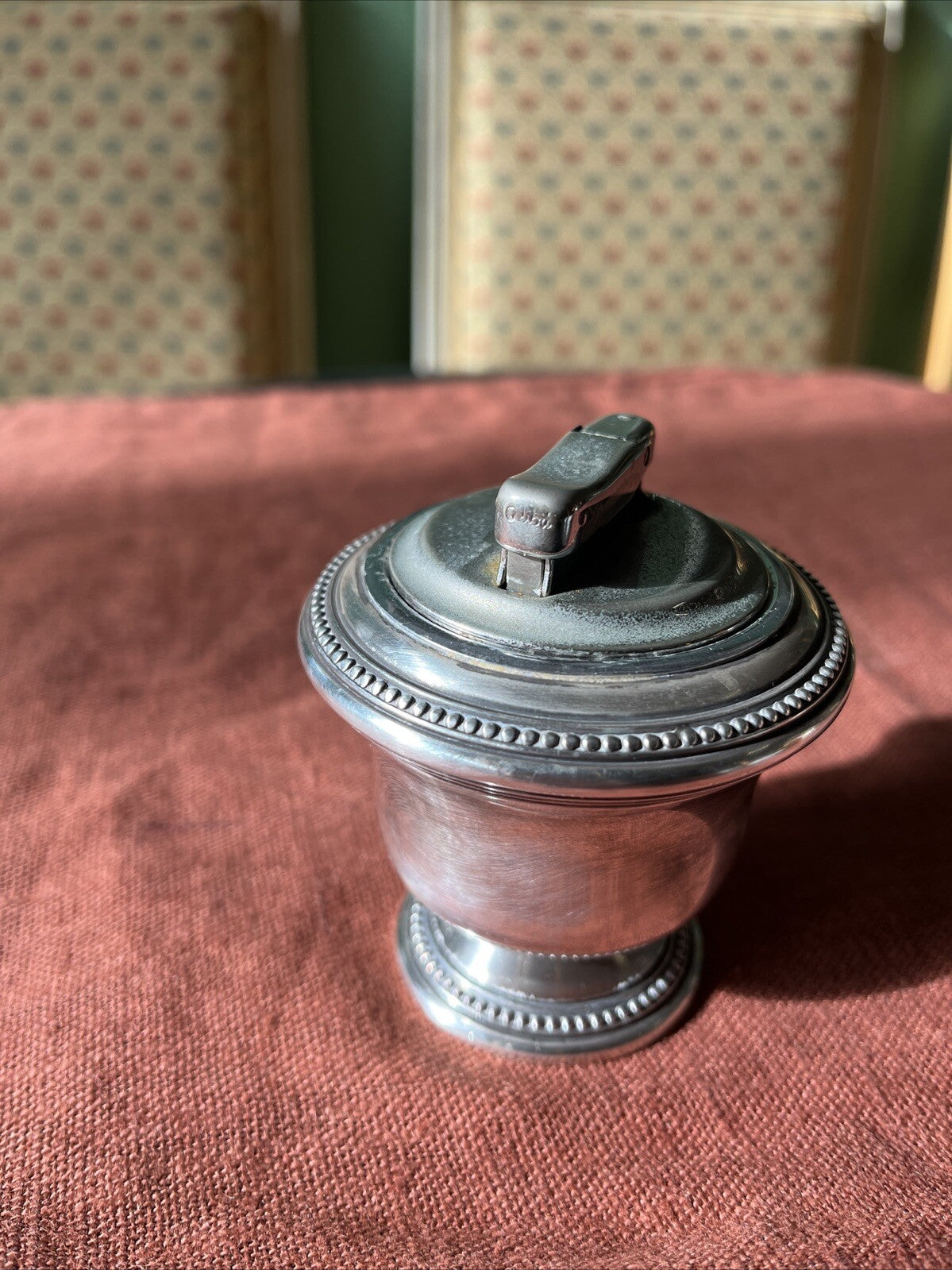 ancien briquet de table en métal argenté Christofle France Colibri
