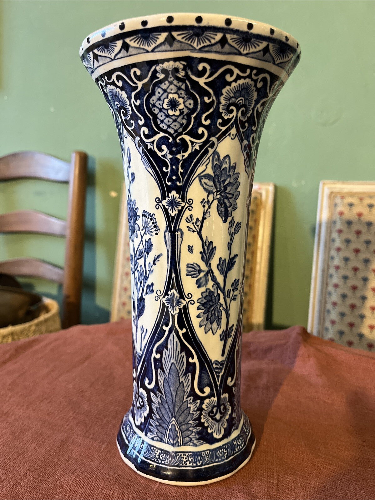 Vase Delfts Par Boch Bleu Blanc