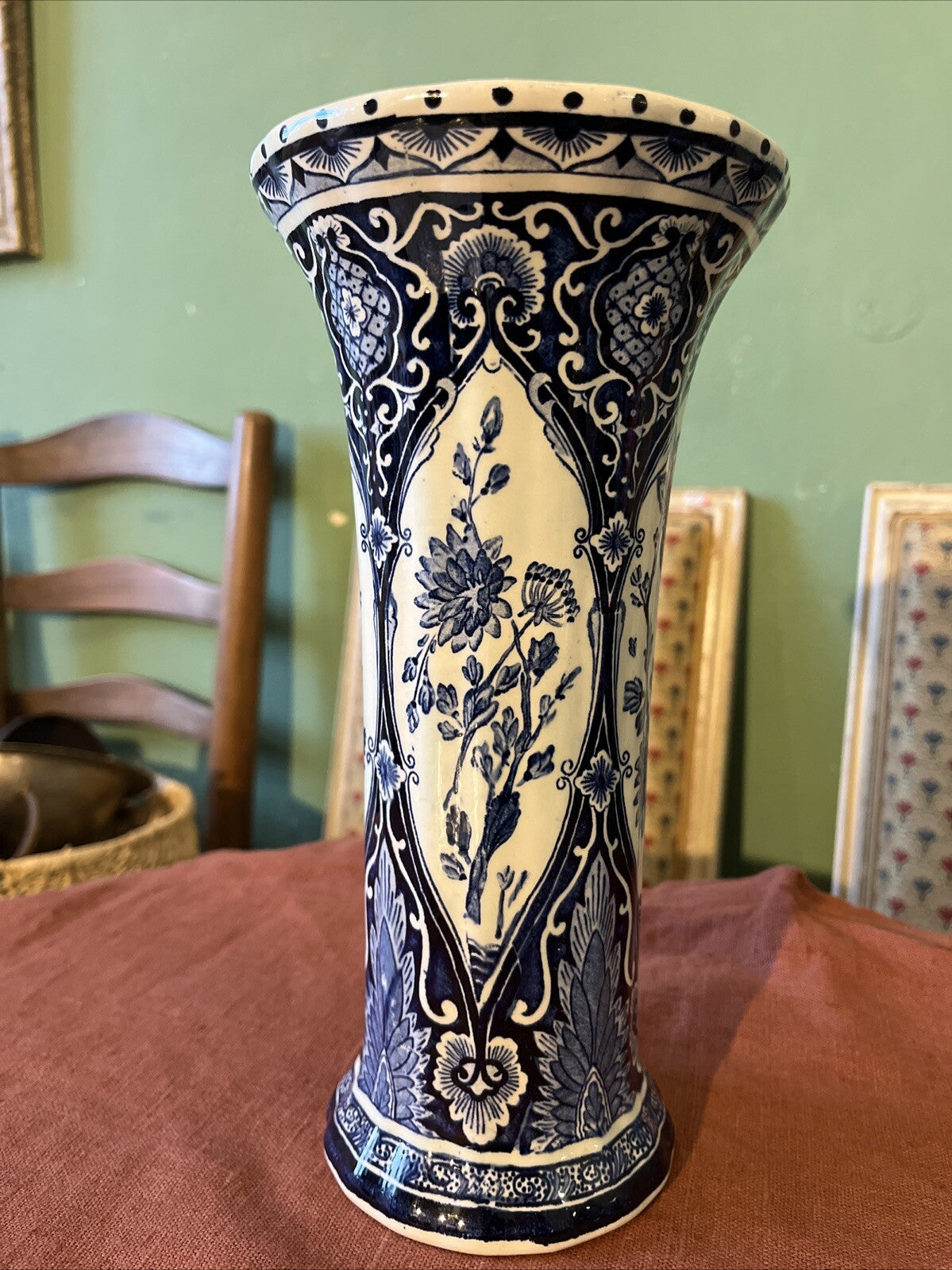 Vase Delfts Par Boch Bleu Blanc