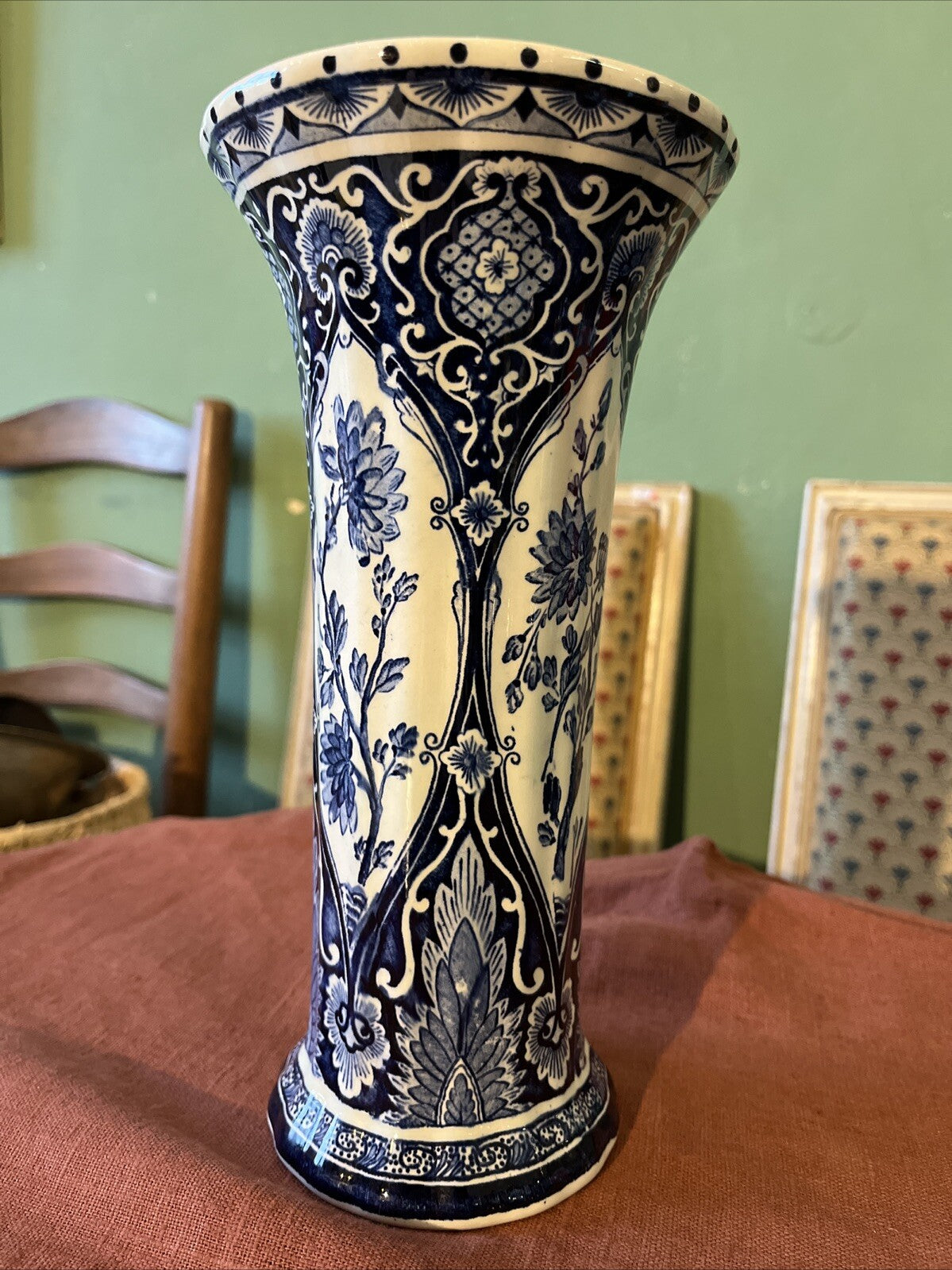 Vase Delfts Par Boch Bleu Blanc