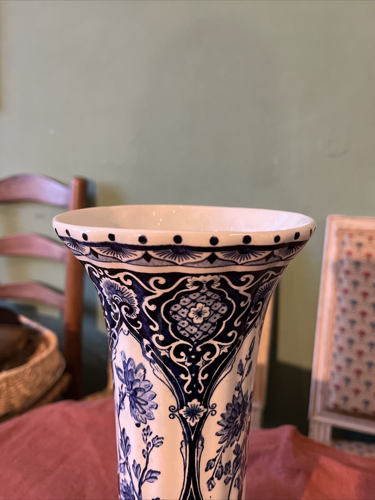 Vase Delfts Par Boch Bleu Blanc