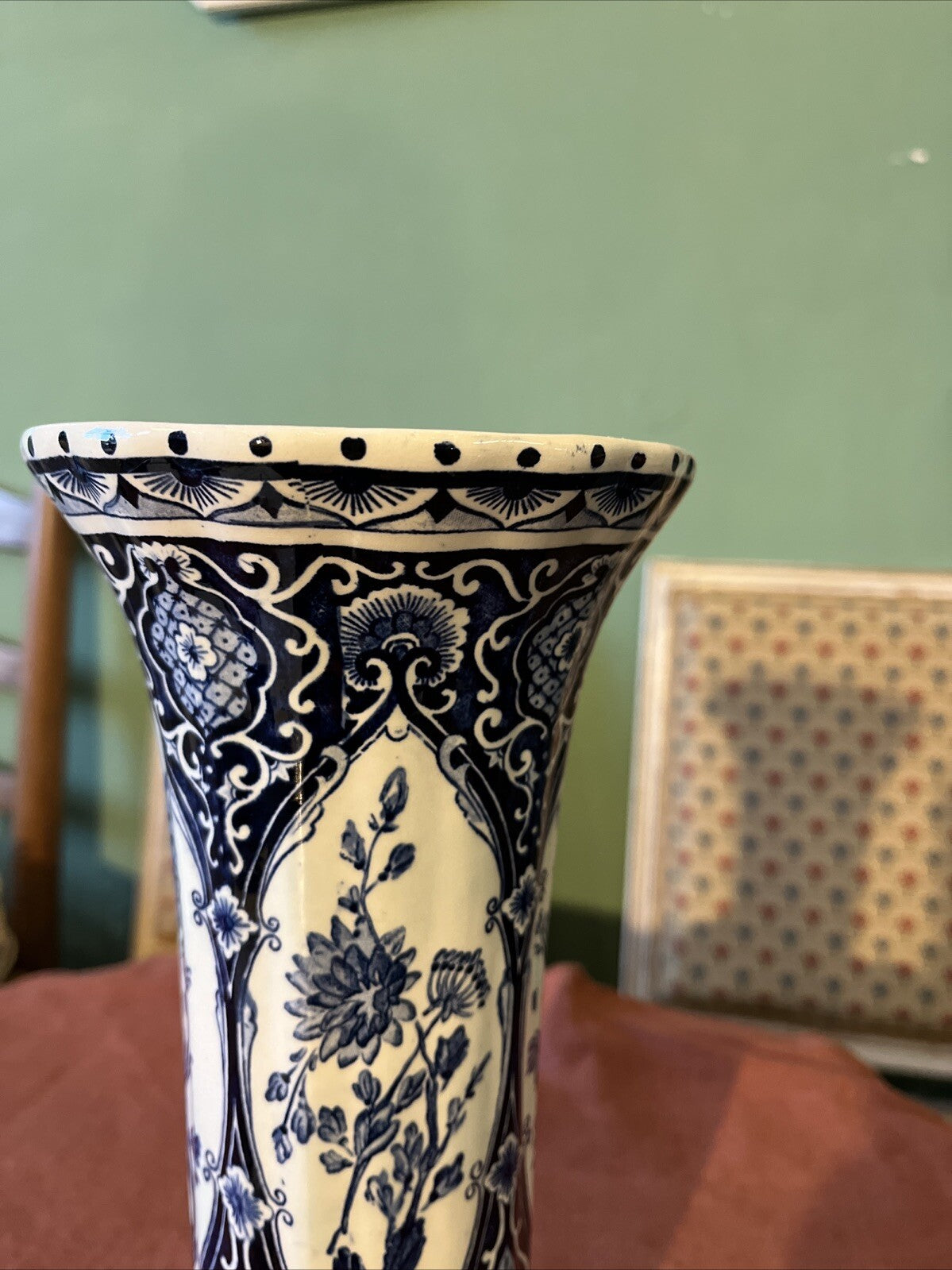 Vase Delfts Par Boch Bleu Blanc