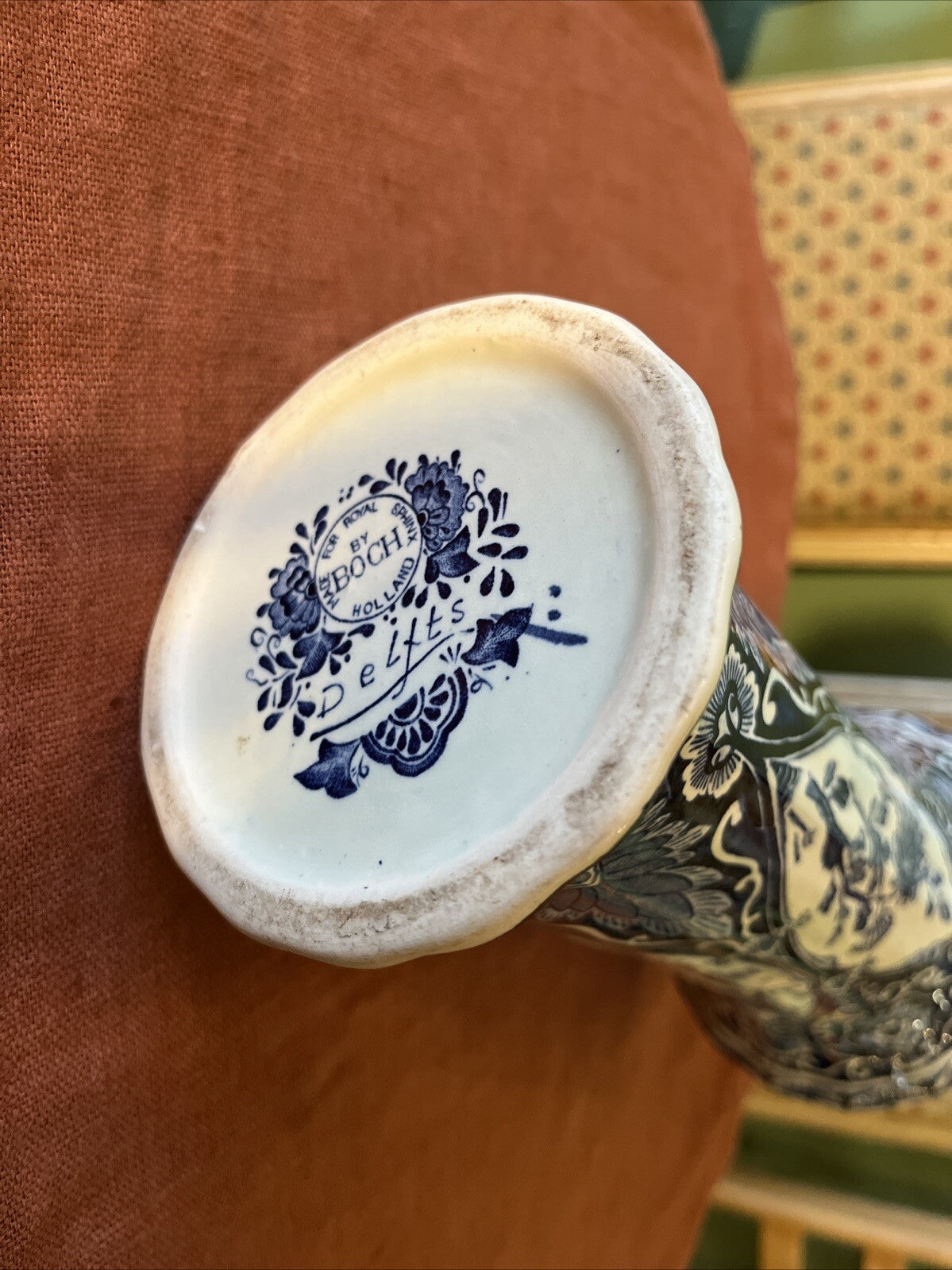Vase Delfts Par Boch Bleu Blanc