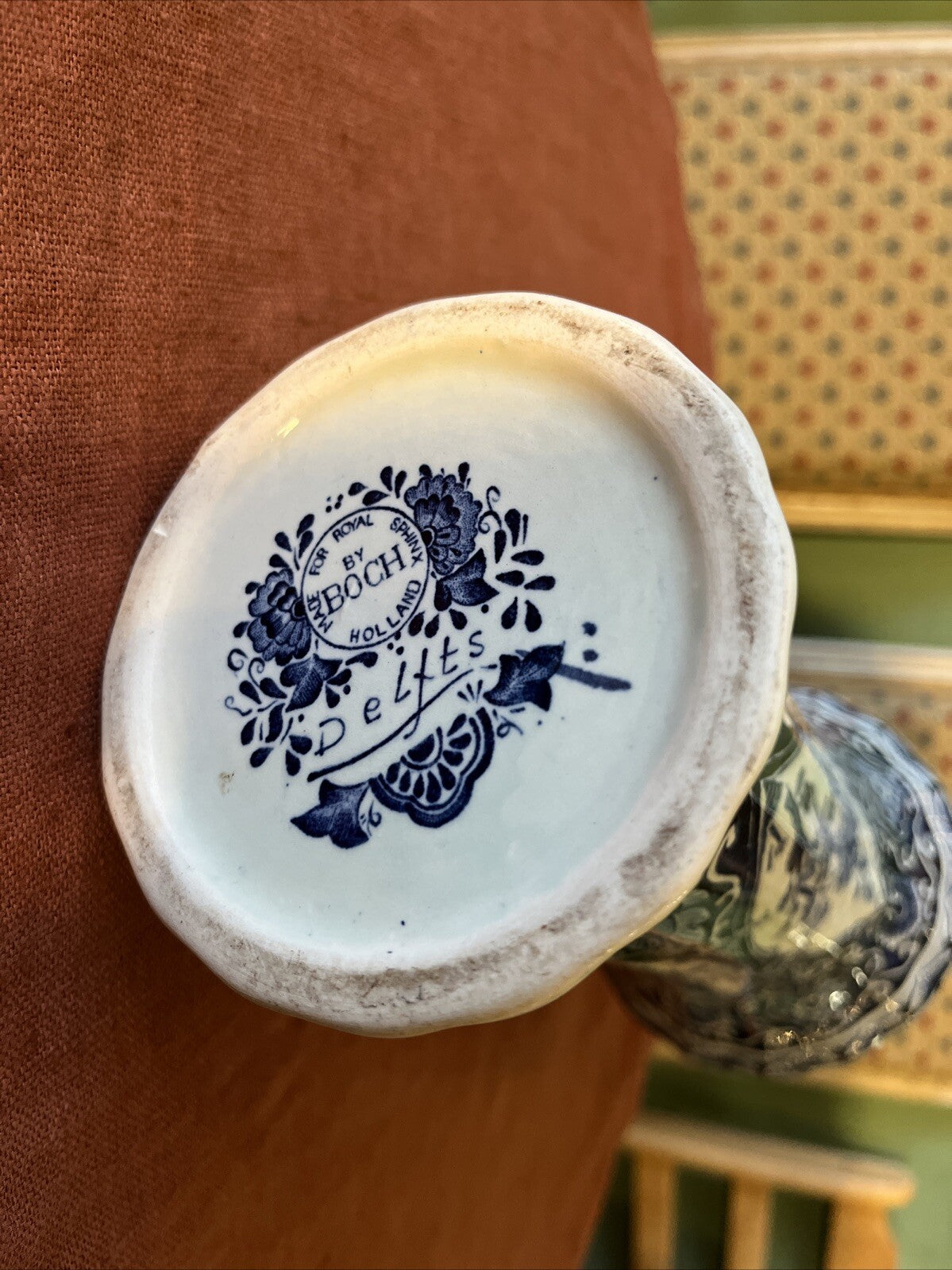 Vase Delfts Par Boch Bleu Blanc