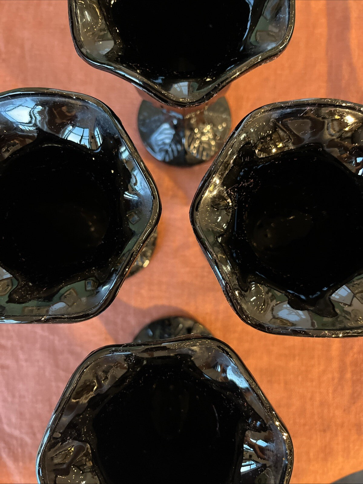 4 Coupes À Glaces Noir En Opaline