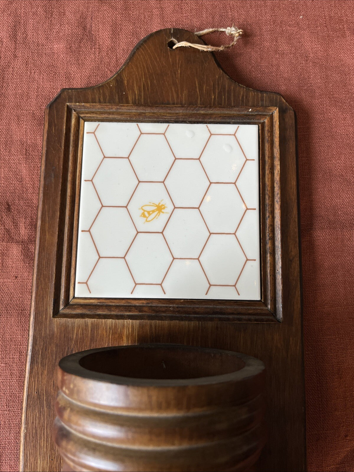 Ancien Porte Couverts Mural En Bois