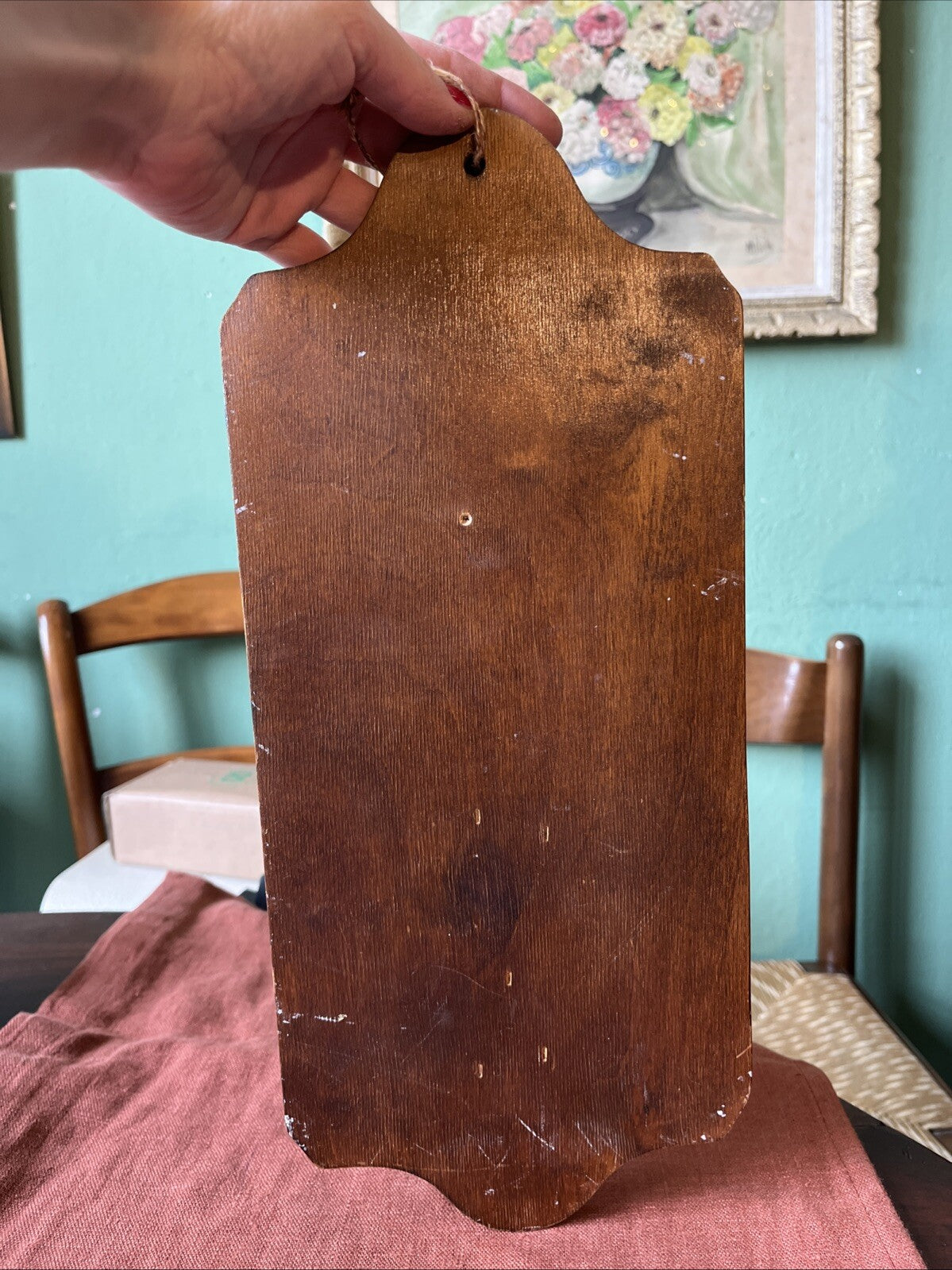 Ancien Porte Couverts Mural En Bois