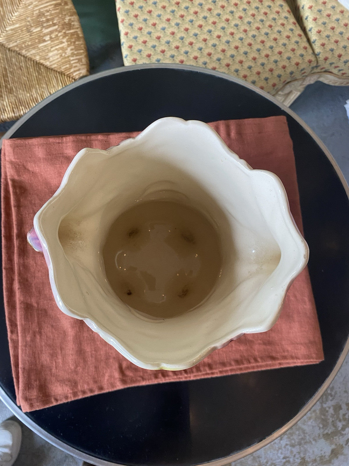 Ancien Grand Vase Barbotine 2 Anses 510 Saint Clément