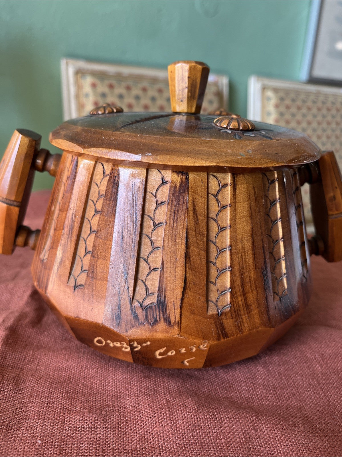 Ancien Pot En Bois Orezza Corse