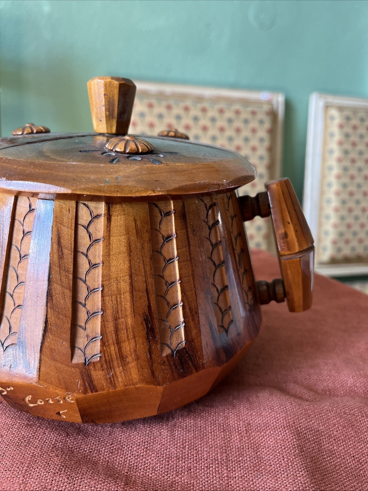Ancien Pot En Bois Orezza Corse