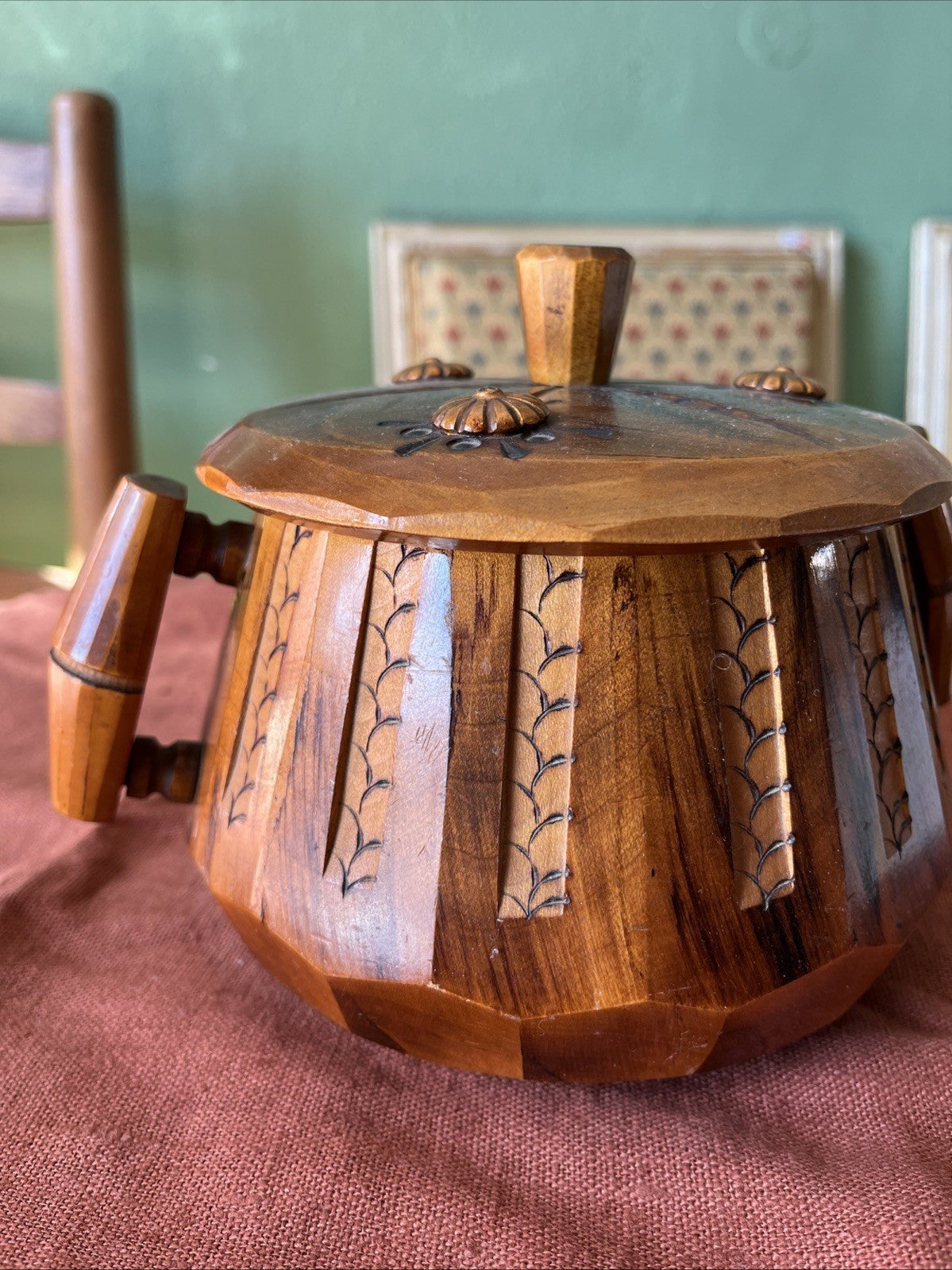 Ancien Pot En Bois Orezza Corse