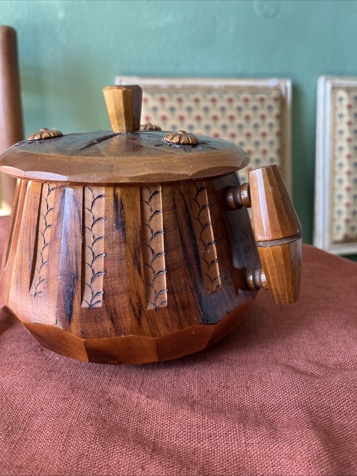 Ancien Pot En Bois Orezza Corse