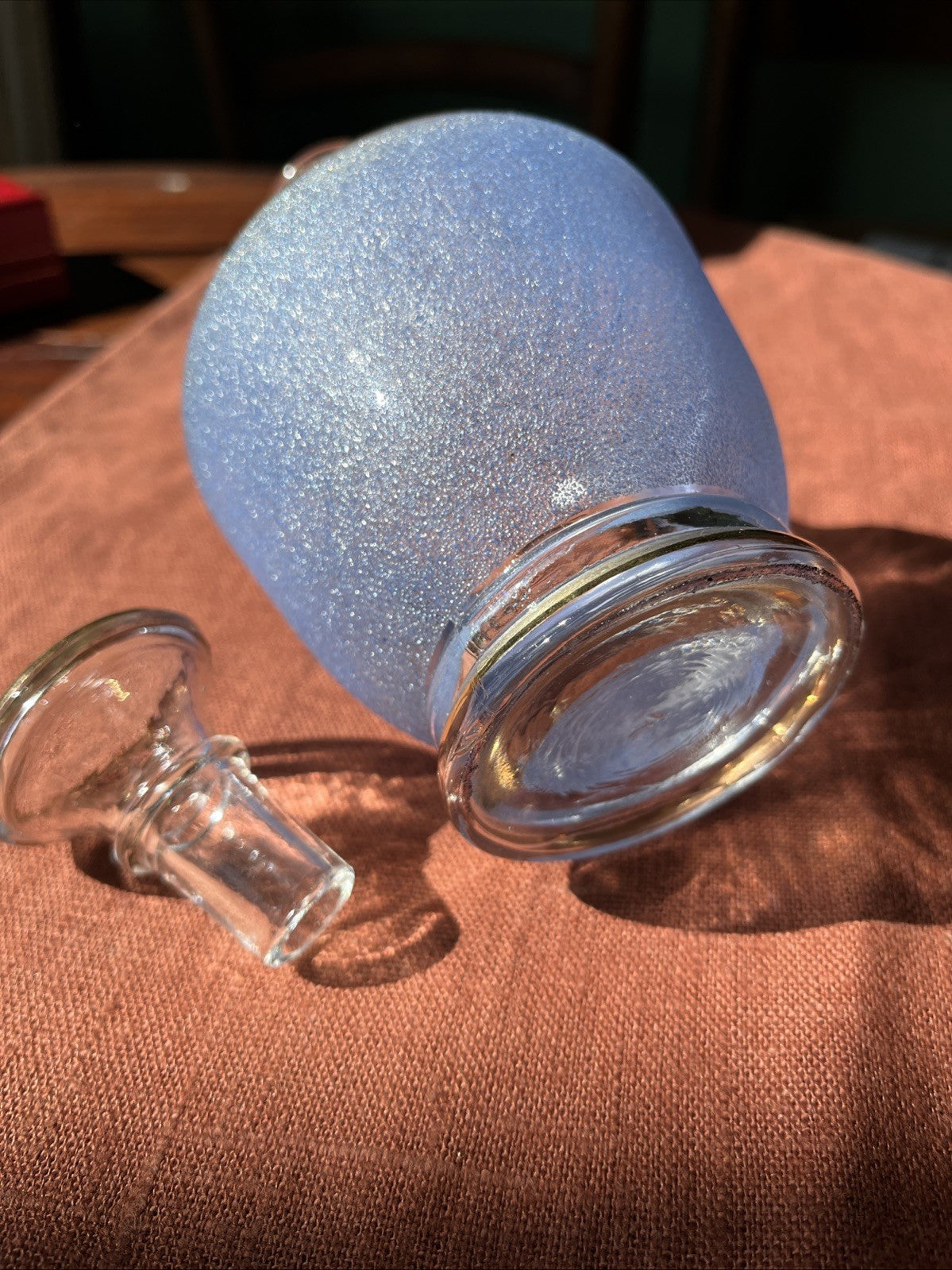 Carafe Liqueur Bleu Et Doré