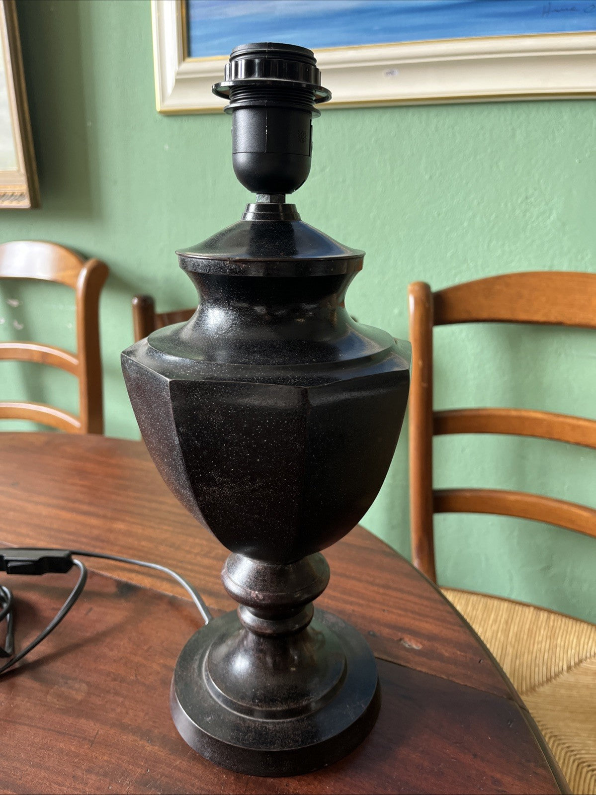 Pied De Lampe Noir En Métal