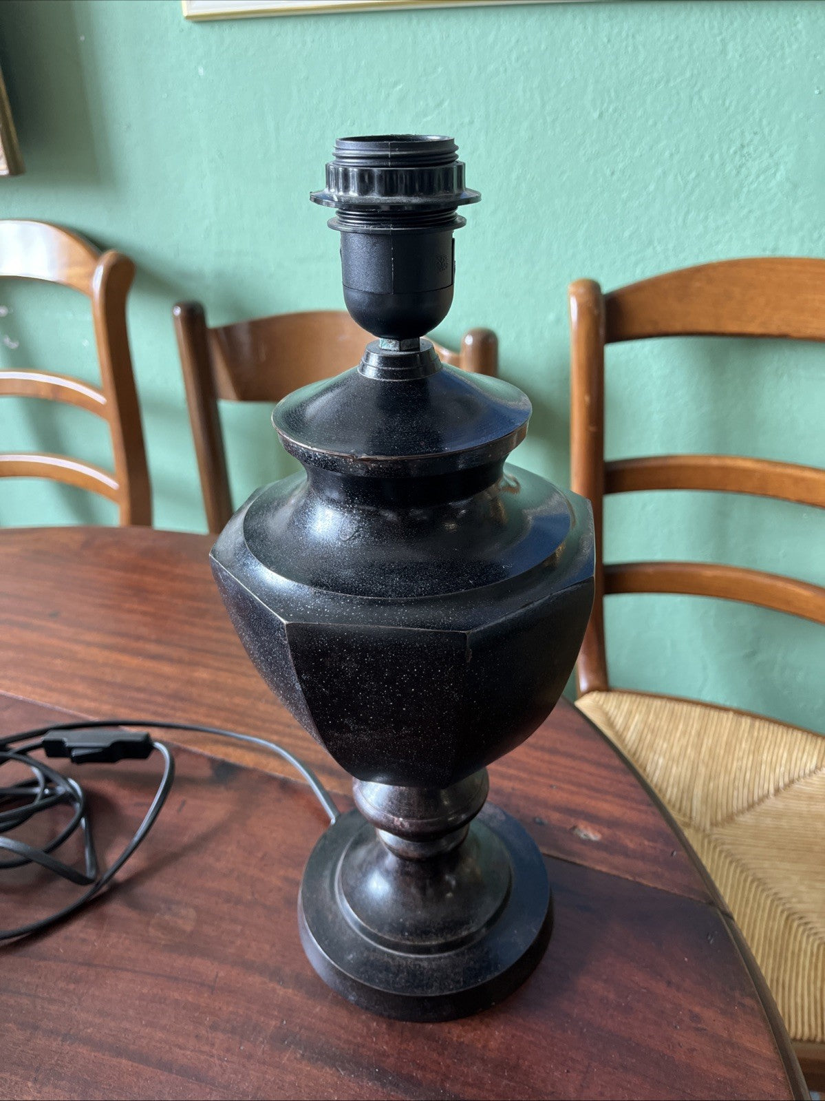 Pied De Lampe Noir En Métal