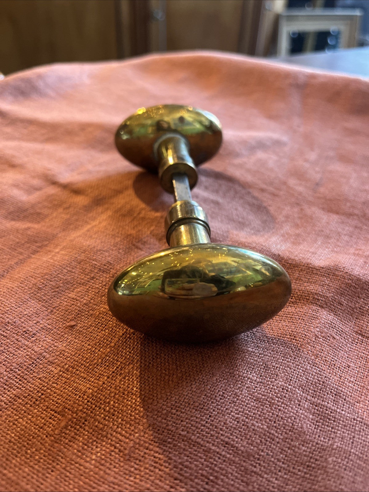 Ancienne Poignée De Porte Boutons Doré