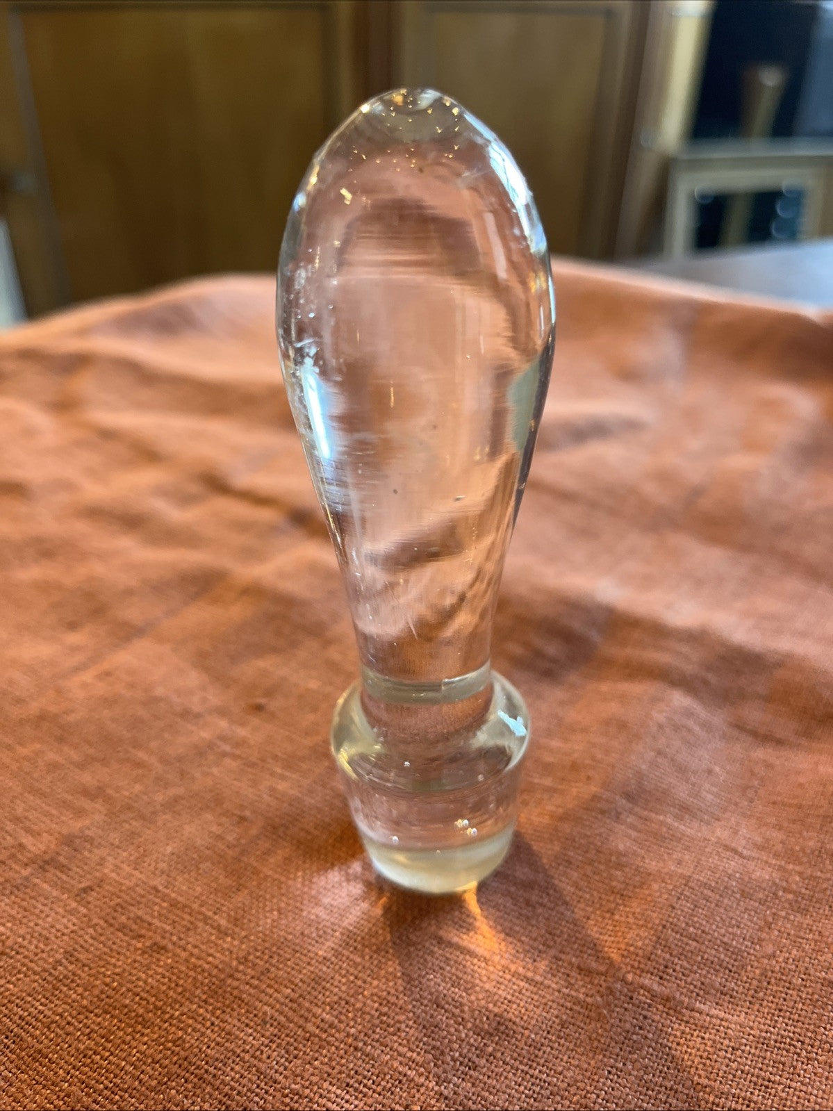 Ancien Bouchon De Carafe En Verre