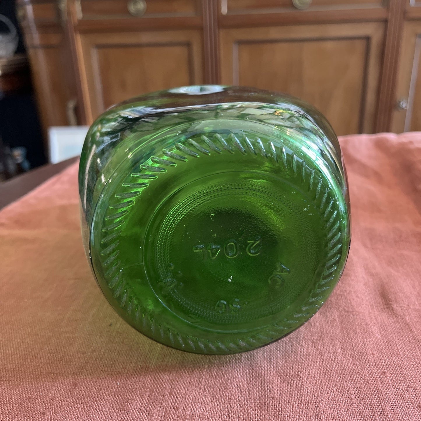 Ancienne Bouteille En Verre Verte Avec Sa Anse