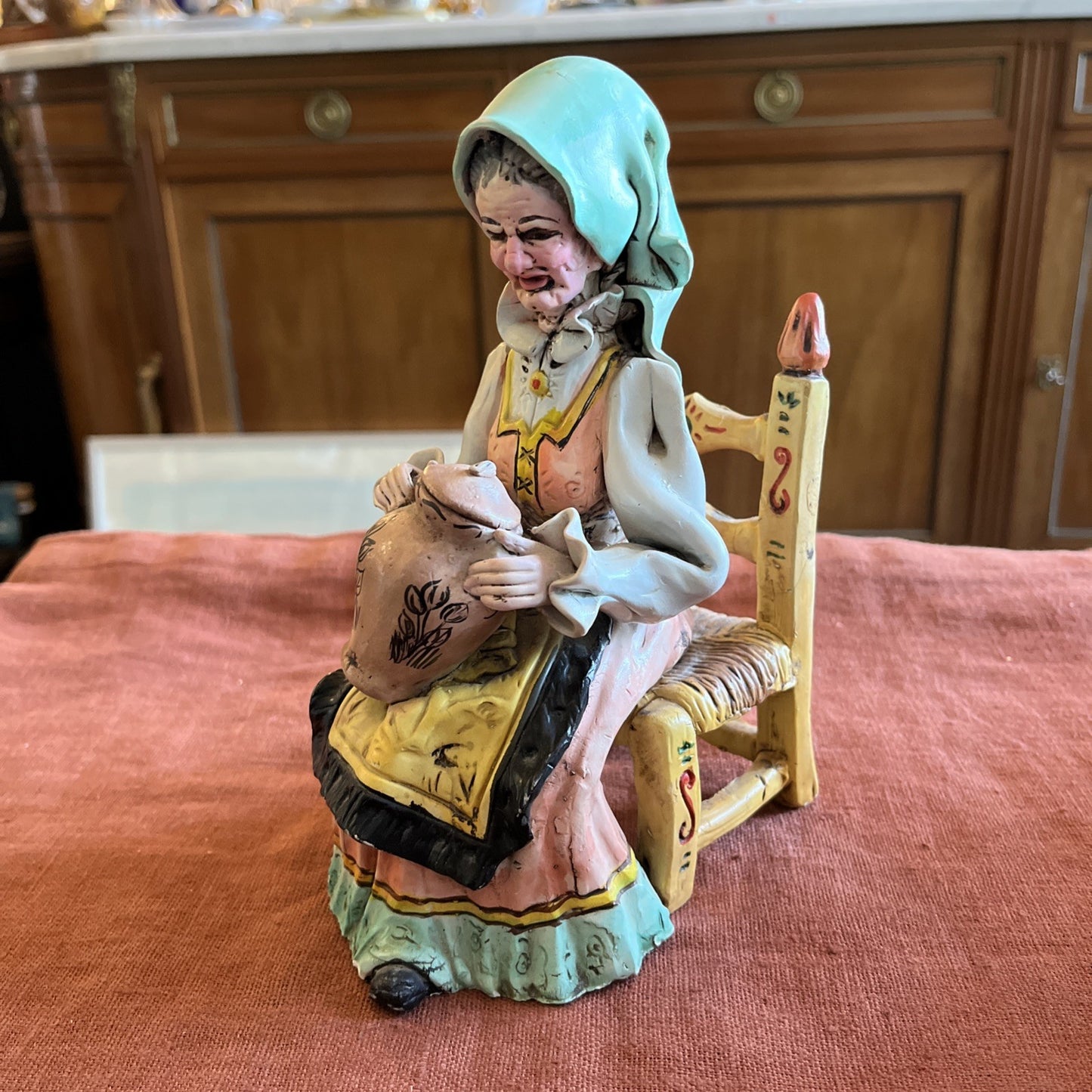 Figurine En Céramique Sorcière Signée A. Massima