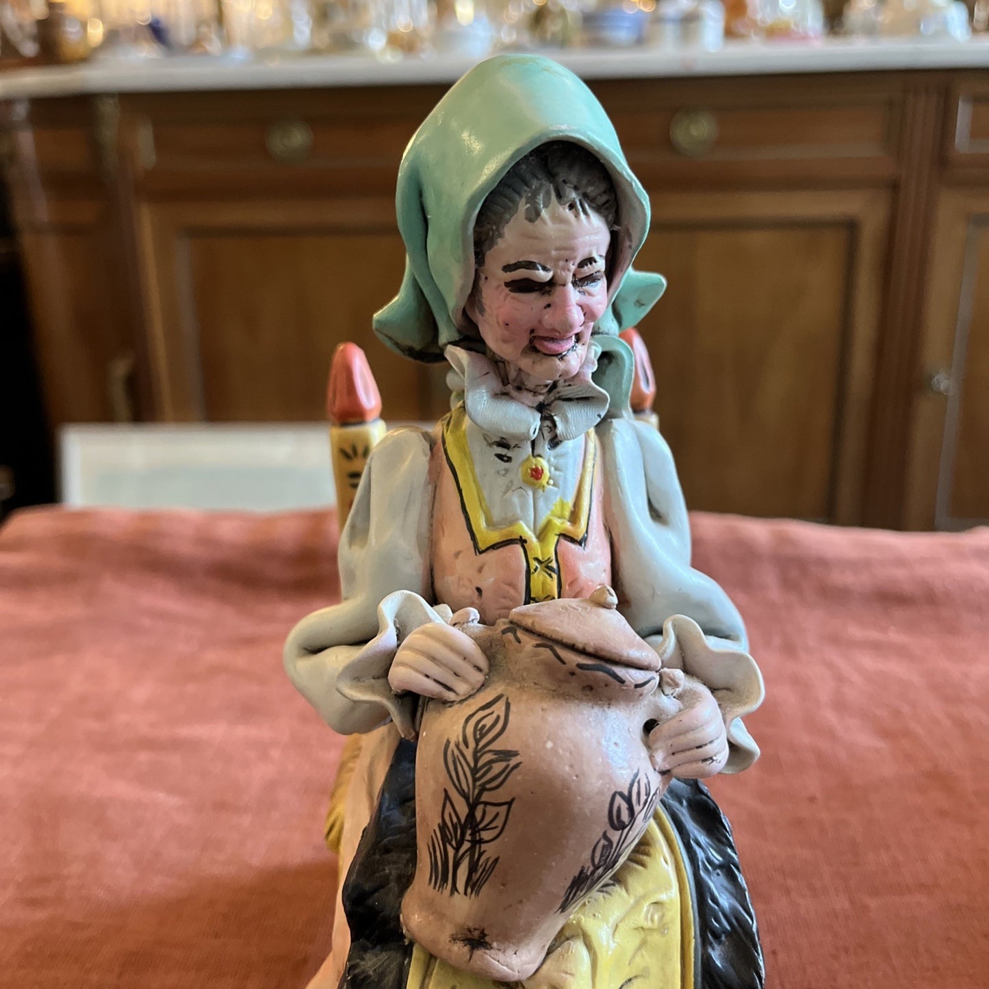 Figurine En Céramique Sorcière Signée A. Massima