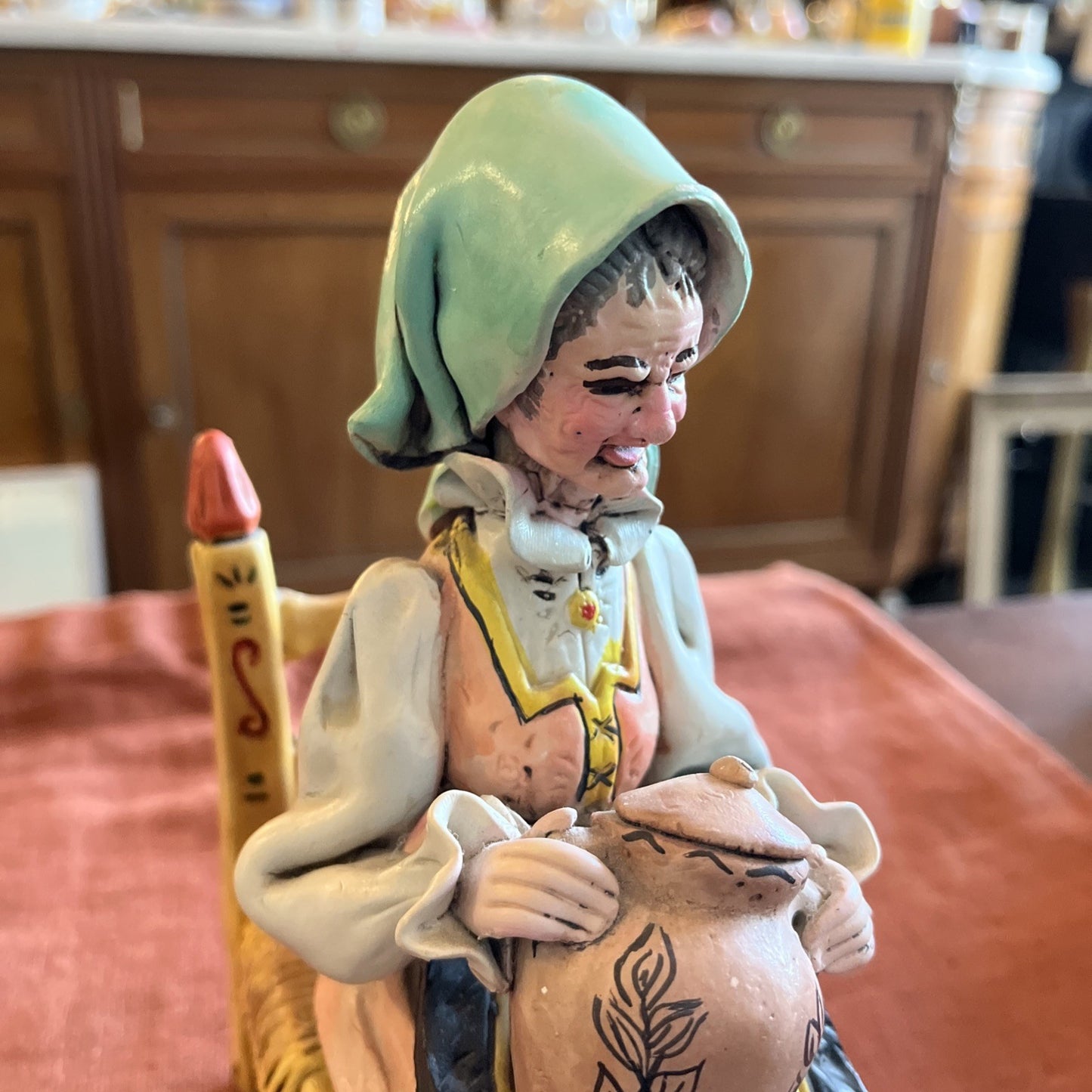 Figurine En Céramique Sorcière Signée A. Massima