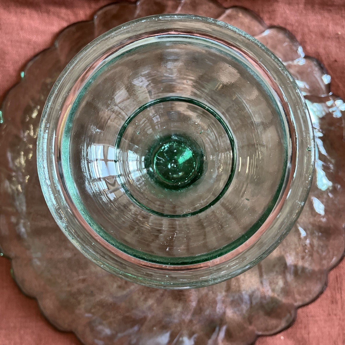 Coupe/Présentoir À Gâteau/compotier En Verre Vert