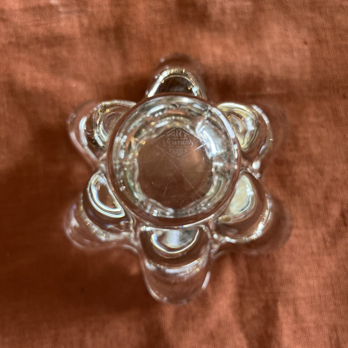 Cendrier En Cristal De Vannes Forme De Fleur