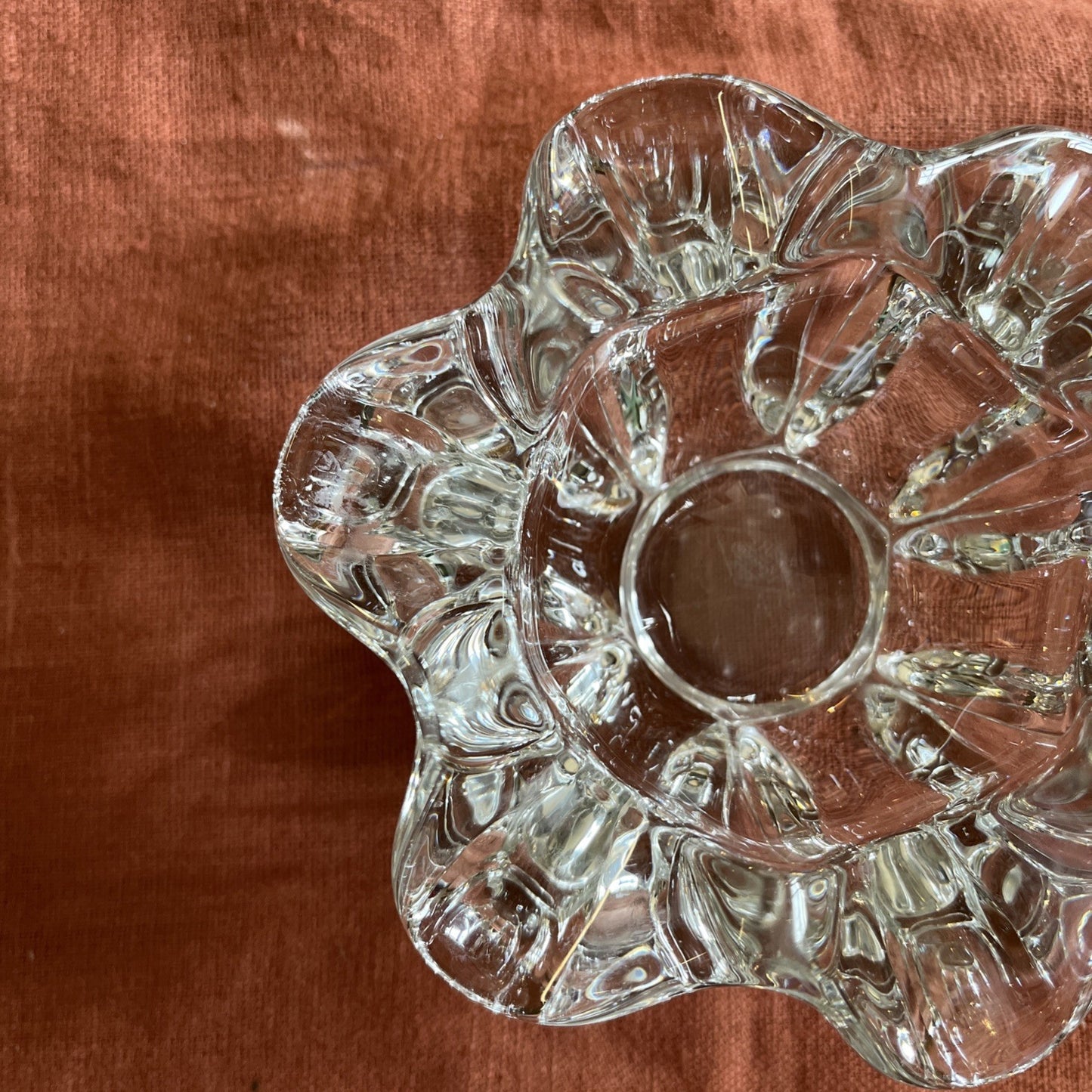 Cendrier En Cristal De Vannes Forme De Fleur