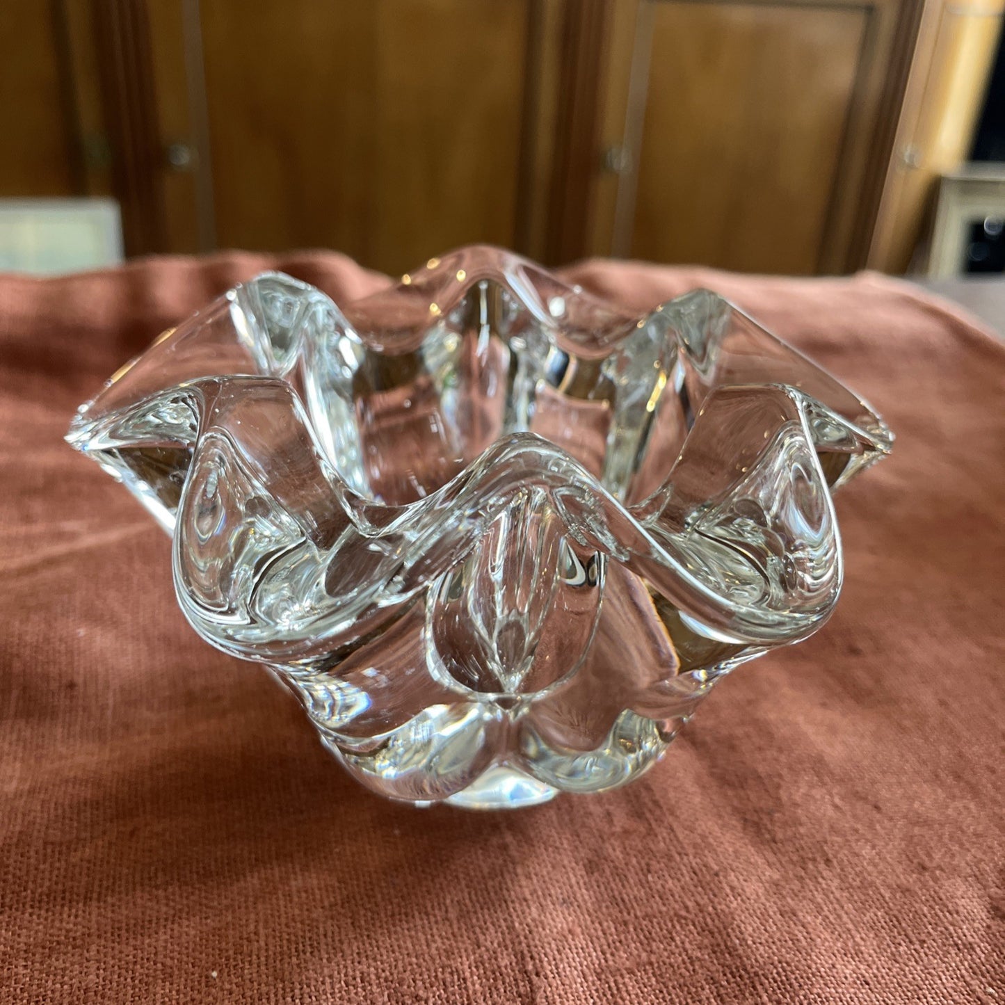 Cendrier En Cristal De Vannes Forme De Fleur