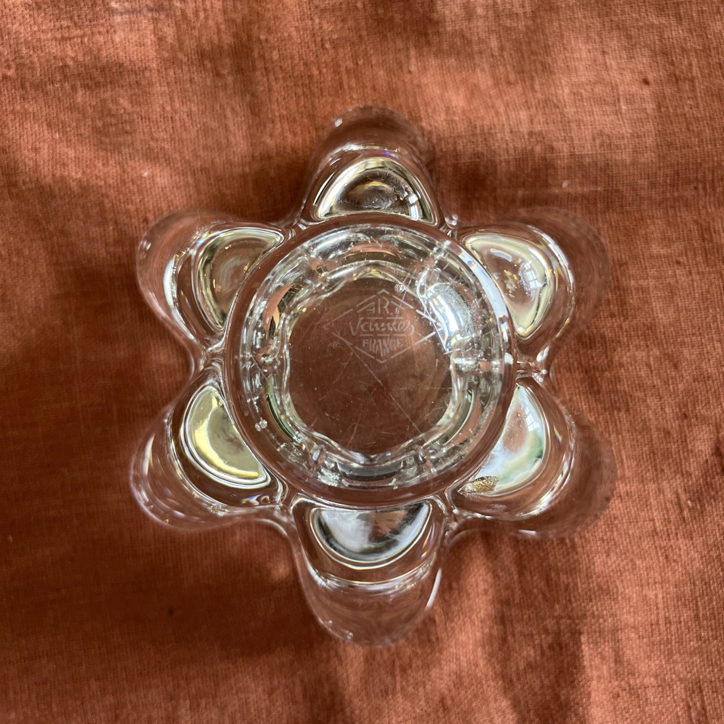 Cendrier En Cristal De Vannes Forme De Fleur