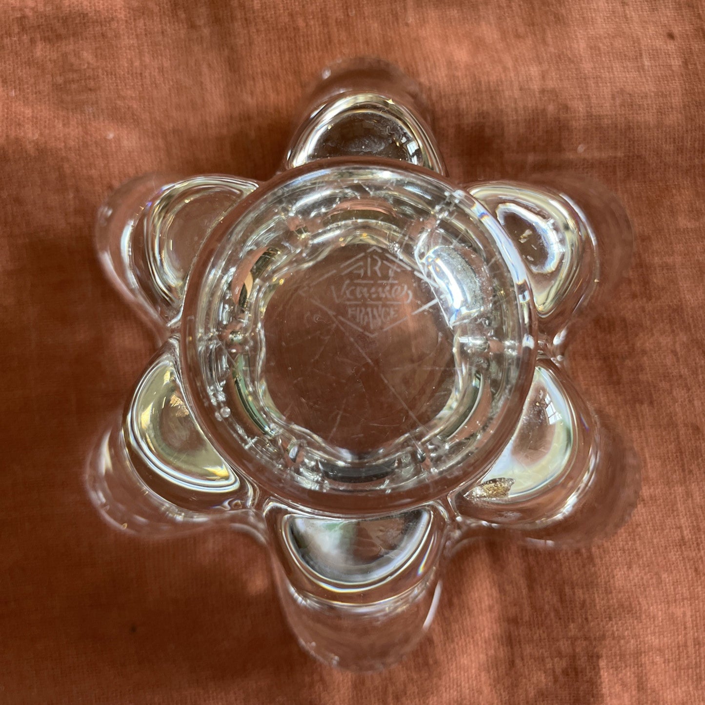 Cendrier En Cristal De Vannes Forme De Fleur