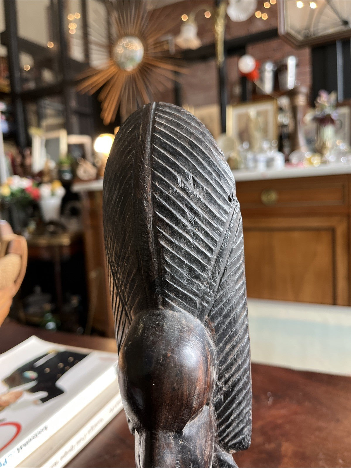 Sculpture Buste Femme Africaine Bois