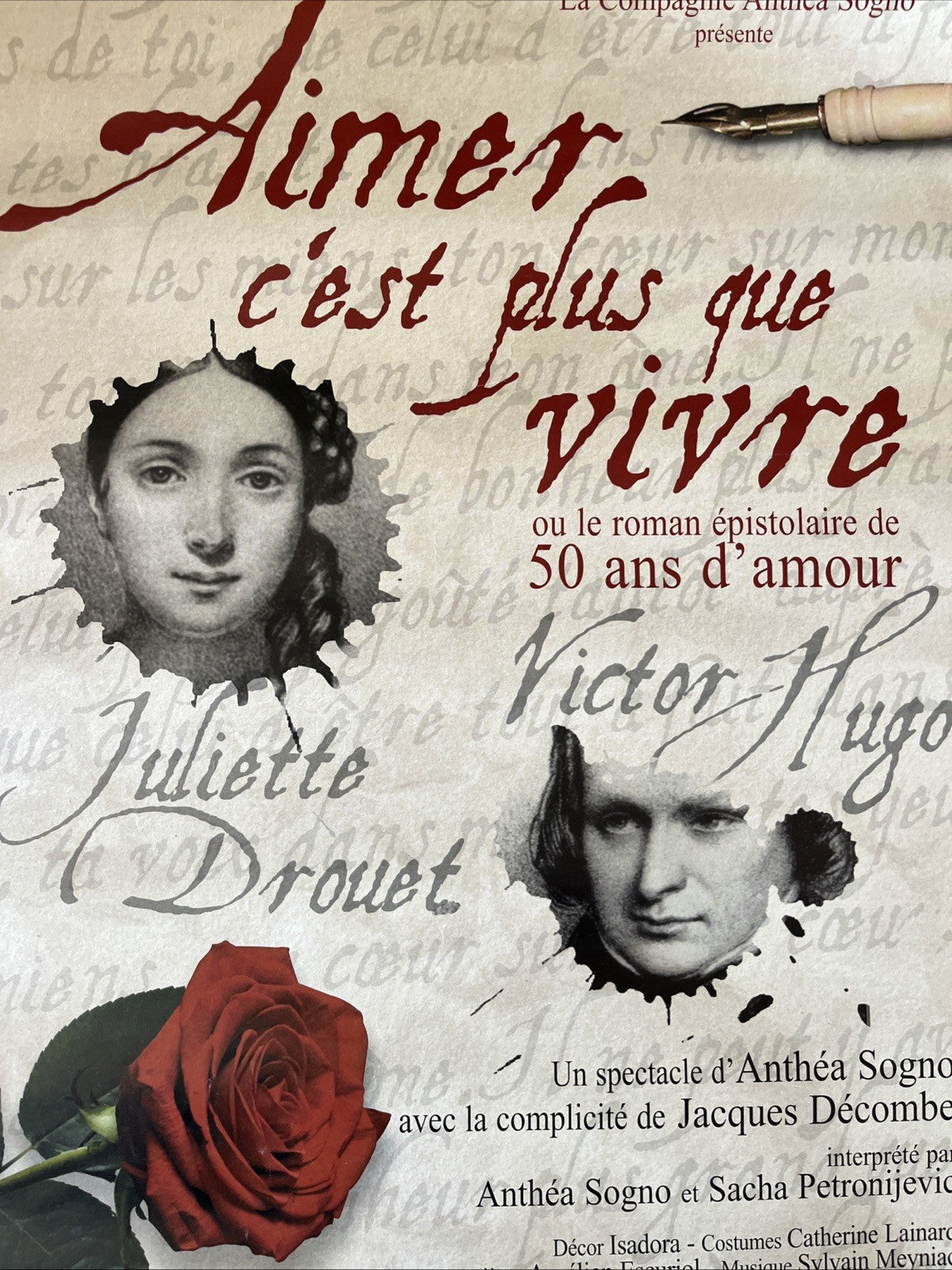 Affiche théâtre des amants « aimer c’est plus que vivre »