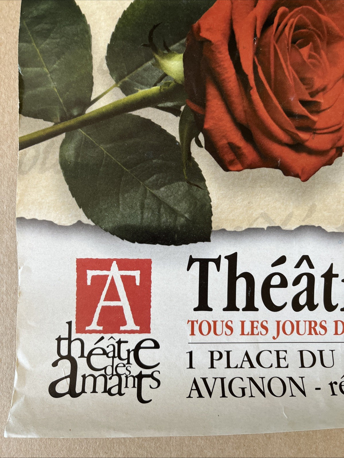 Affiche théâtre des amants « aimer c’est plus que vivre »