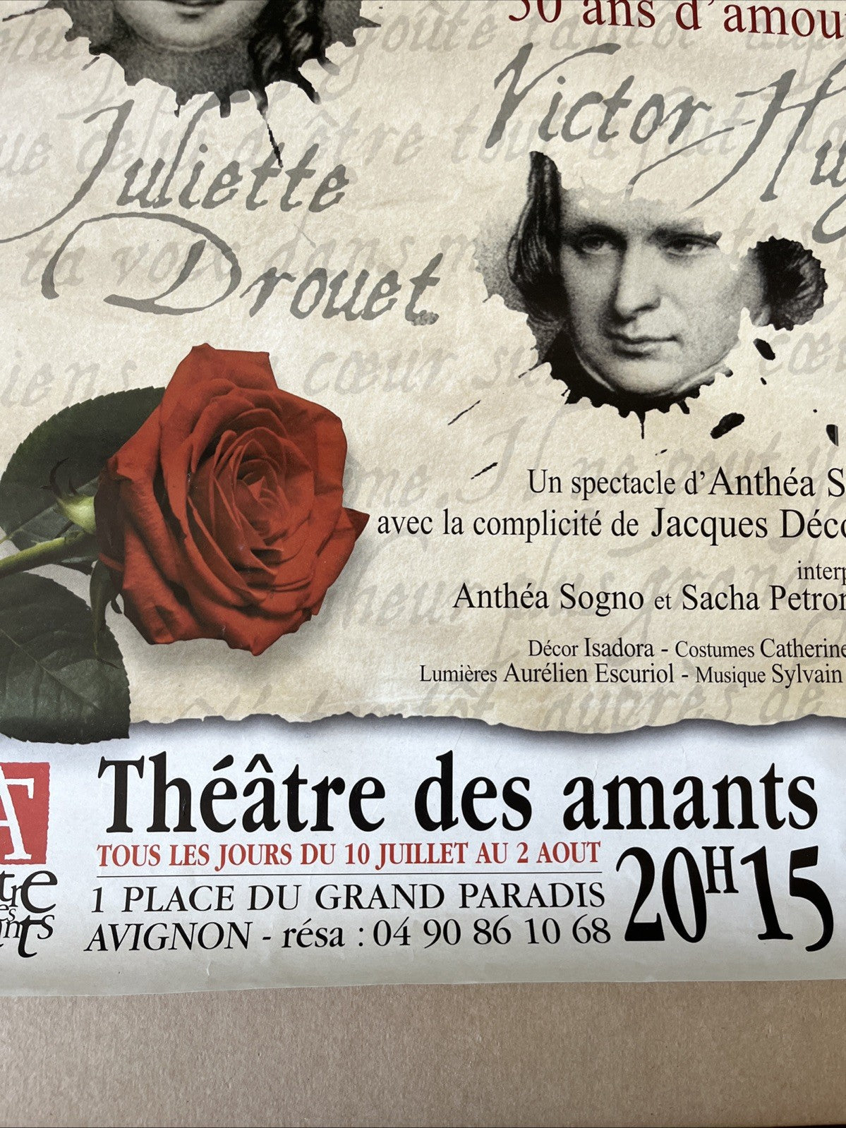 Affiche théâtre des amants « aimer c’est plus que vivre »