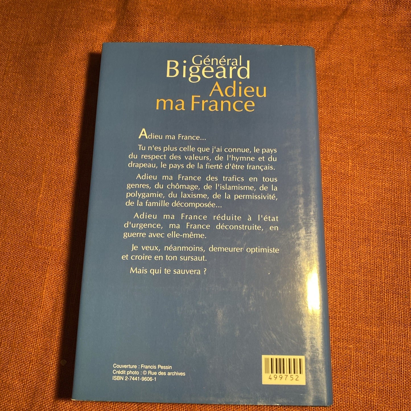Adieu Ma France | Général Bigeard | livre Bon état