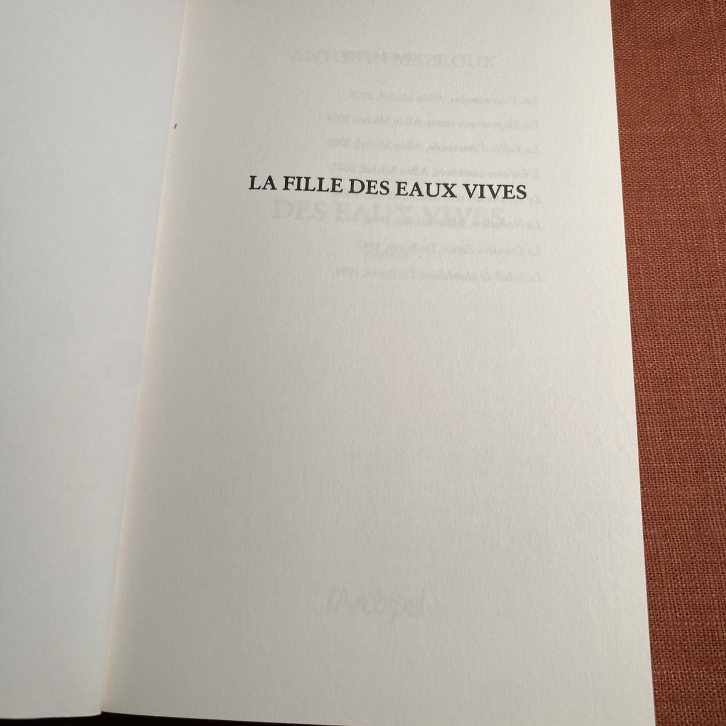 Livre La fille des eaux vives - Antonin Malroux -