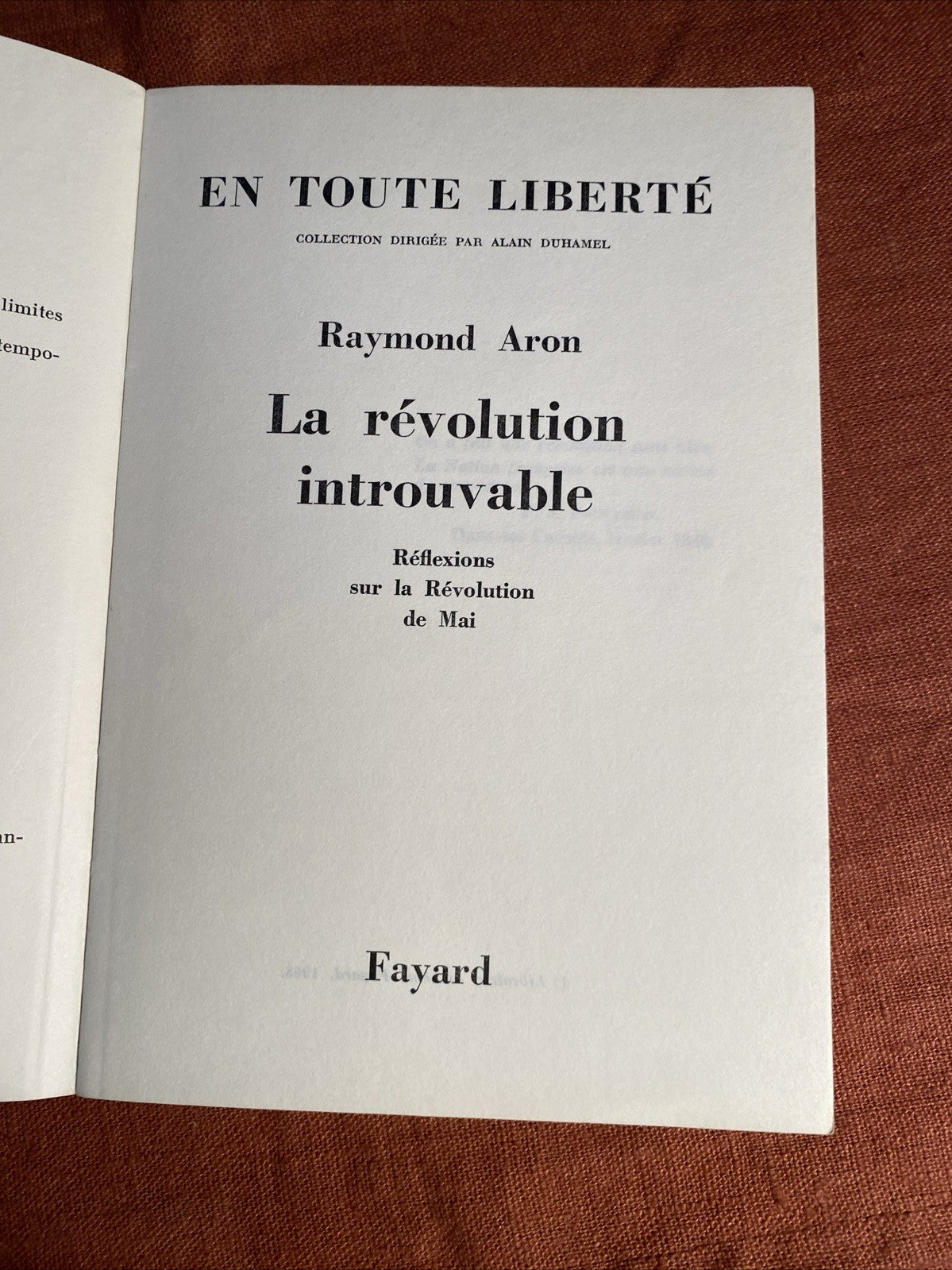 La révolution introuvable | RAYMOND ARON | livre Bon état