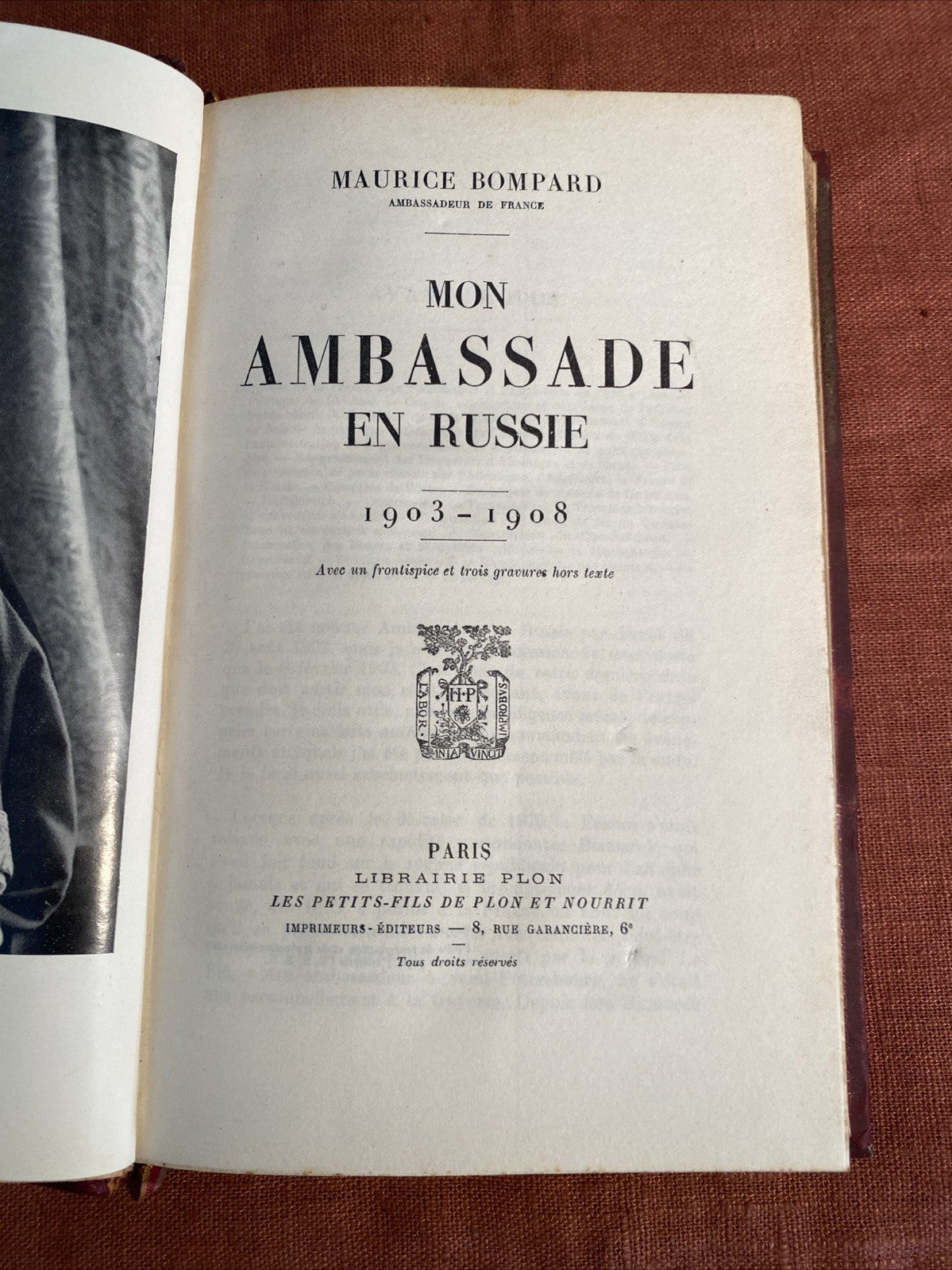 Livre Mon Ambassade en Russie 1903-1908 par Maurice Bompard
